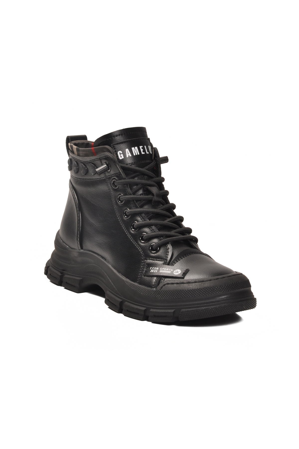 Siyah Bağcıklı Kaymaz Taban Kadın Sneaker Bot - Görsel 4