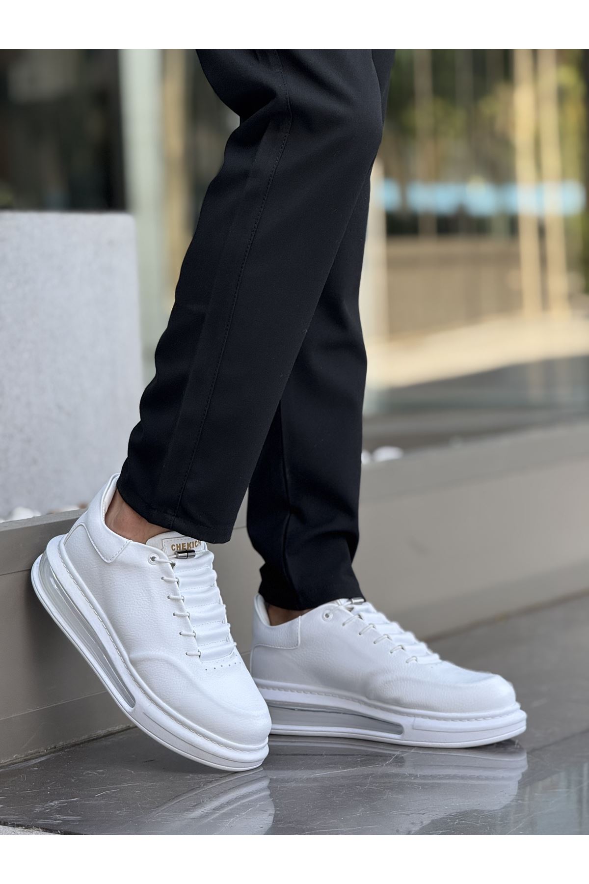 Bağcıklı Erkek Casual Ayakkabı Beyaz - Görsel 4