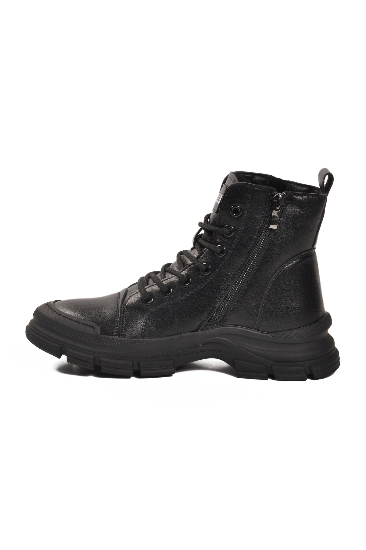 Siyah Fermuarlı Kaymaz Taban Kadın Sneaker Bot - Görsel 3