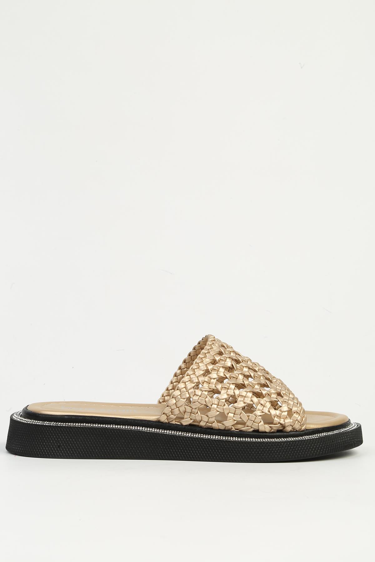 Altın Örgü Kadın Terlik PC-7507 - Görsel 2