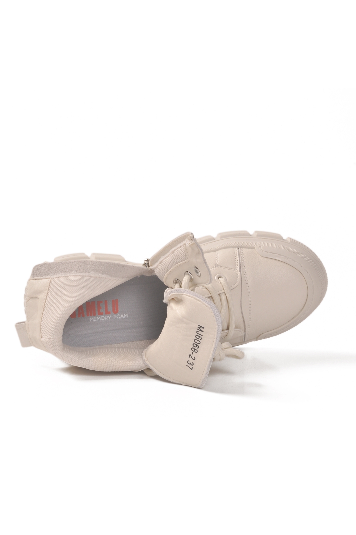 Beyaz Fermuarlı Kaymaz Taban Kadın Sneaker Bot - Görsel 5