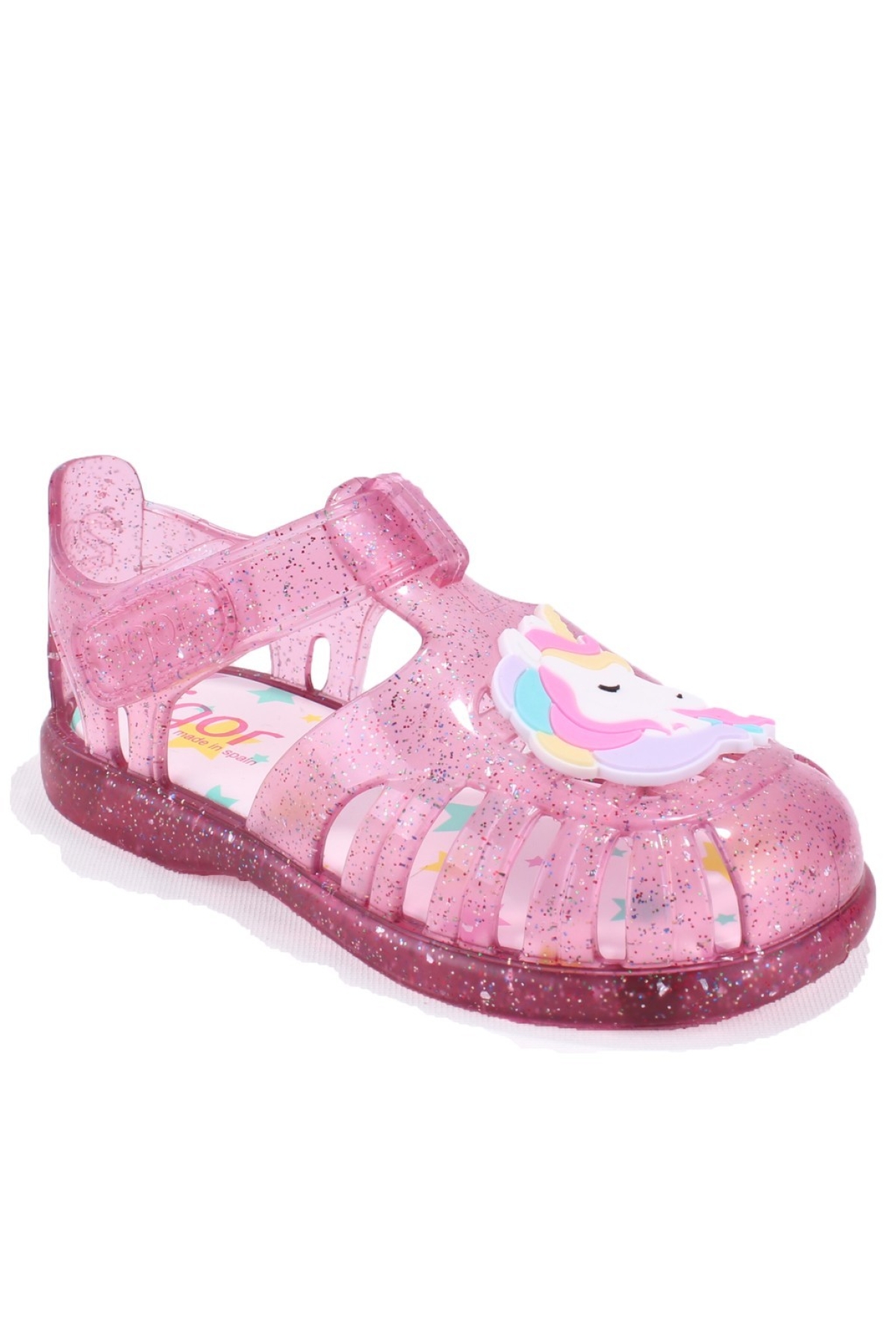 S10341 Tobby Unicornio Fuşya Şeffaf Ortopedik Günlük Kız Çocuk Sandalet - Görsel 2