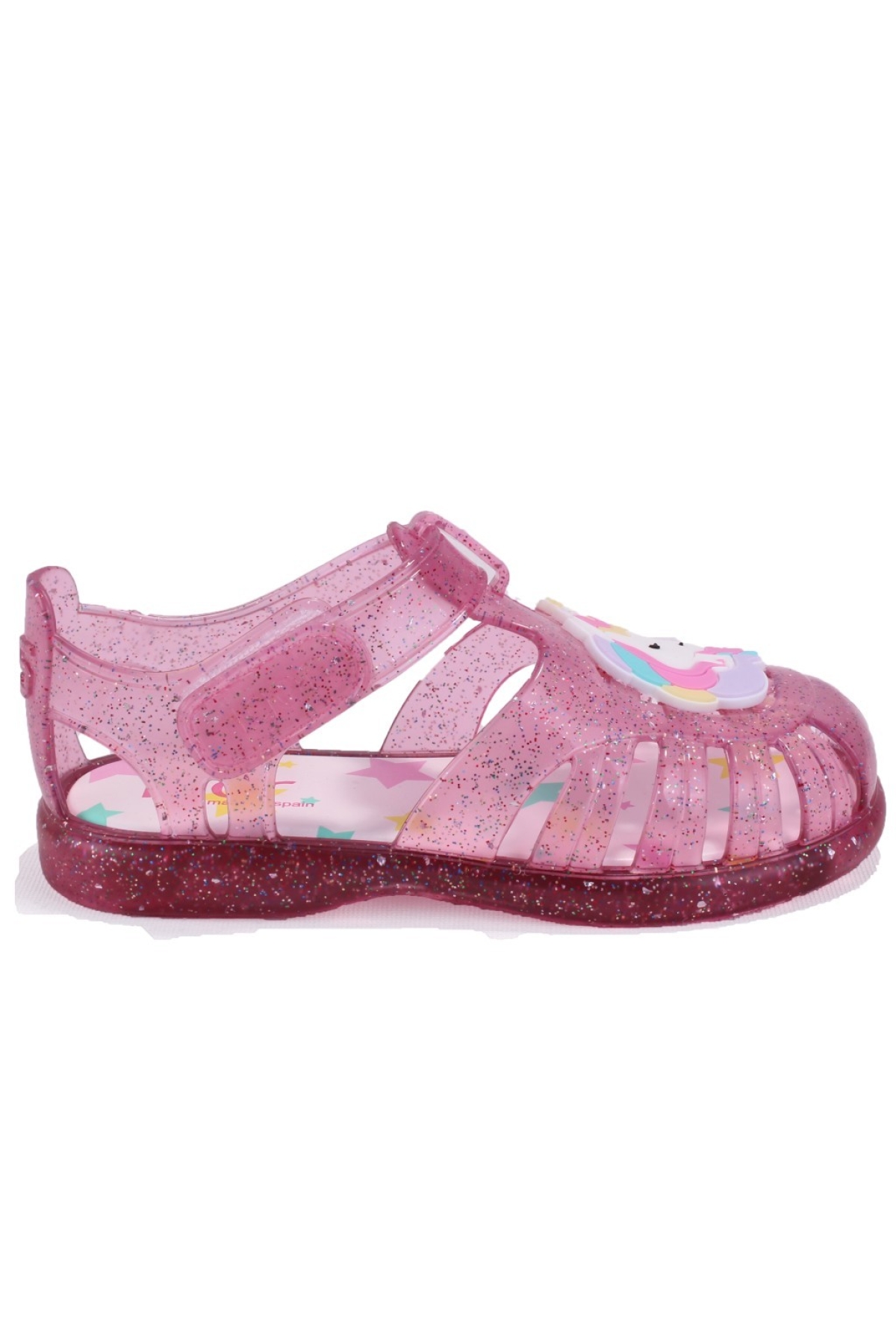 S10341 Tobby Unicornio Fuşya Şeffaf Ortopedik Günlük Kız Çocuk Sandalet - Görsel 3