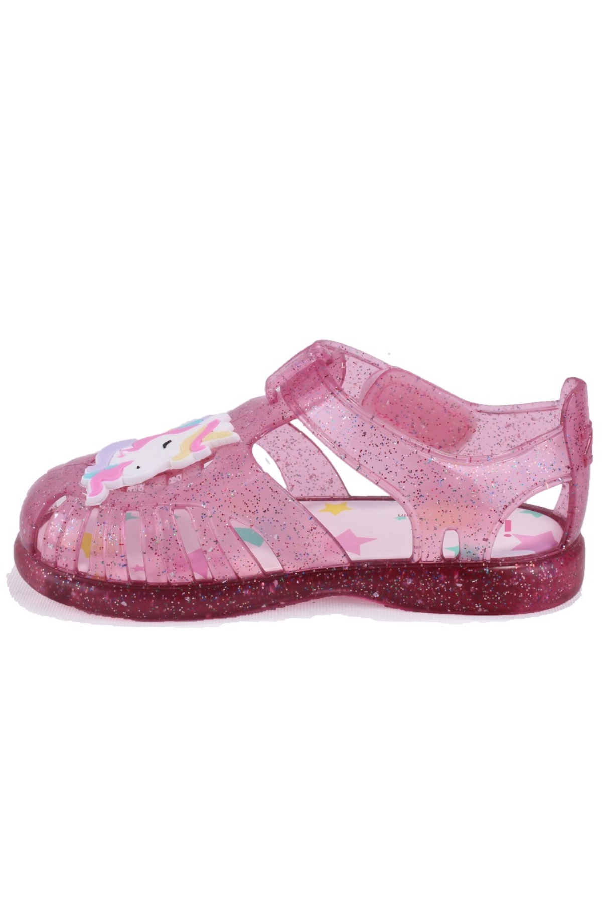 S10341 Tobby Unicornio Fuşya Şeffaf Ortopedik Günlük Kız Çocuk Sandalet - Görsel 4
