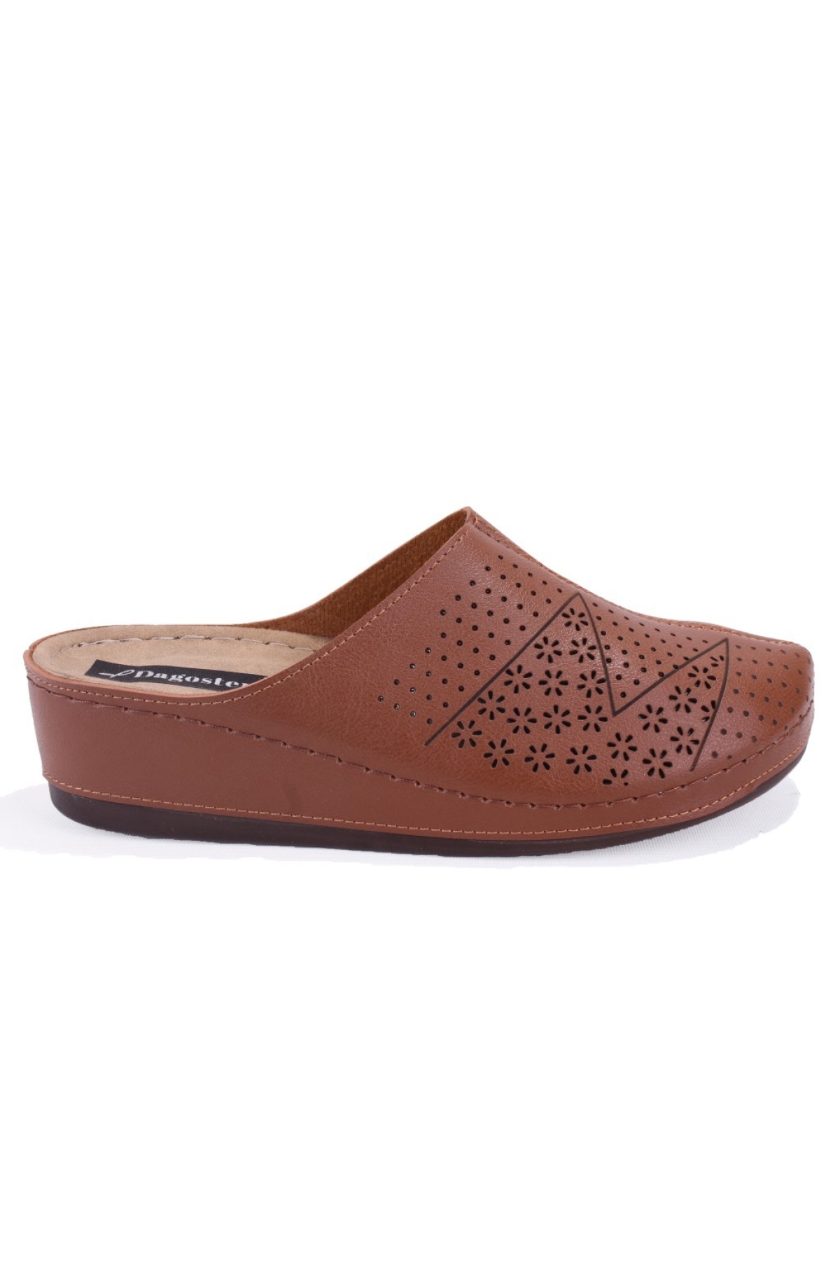 DZA37-1803 Kahve Günlük Ortopedik Burun Kapalı Kadın Terlik - Görsel 3
