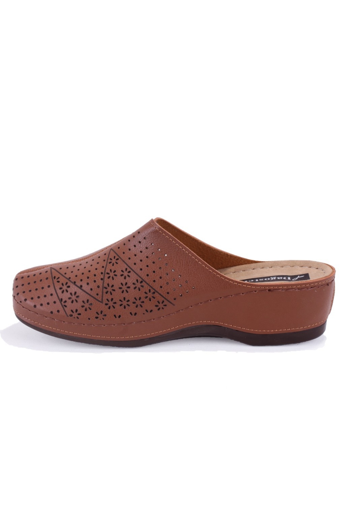 DZA37-1803 Kahve Günlük Ortopedik Burun Kapalı Kadın Terlik - Görsel 4