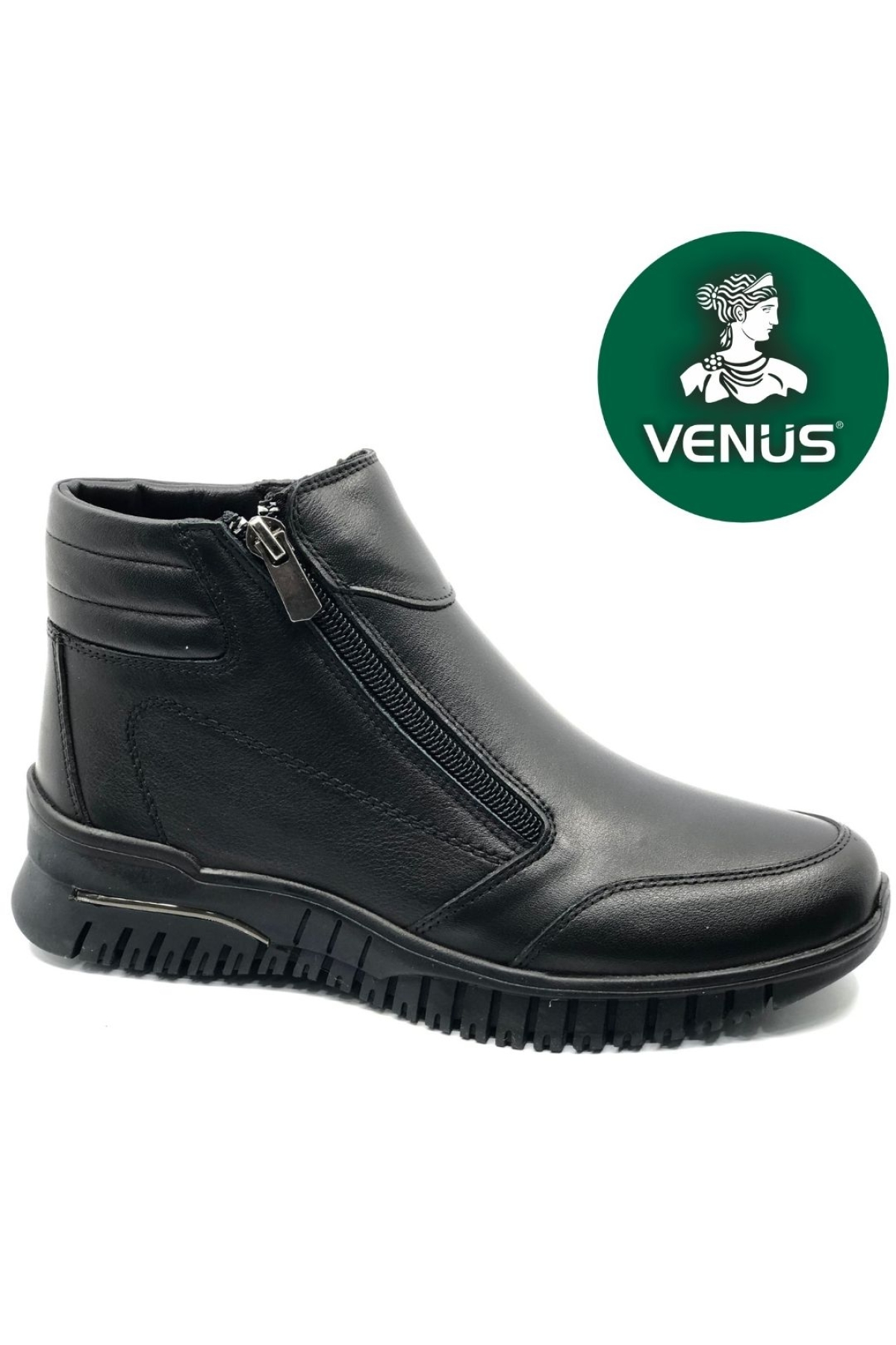 Ekko Hakiki Deri Düz Kaymaz Taban Ortopedik Kadın Bot - Görsel 3