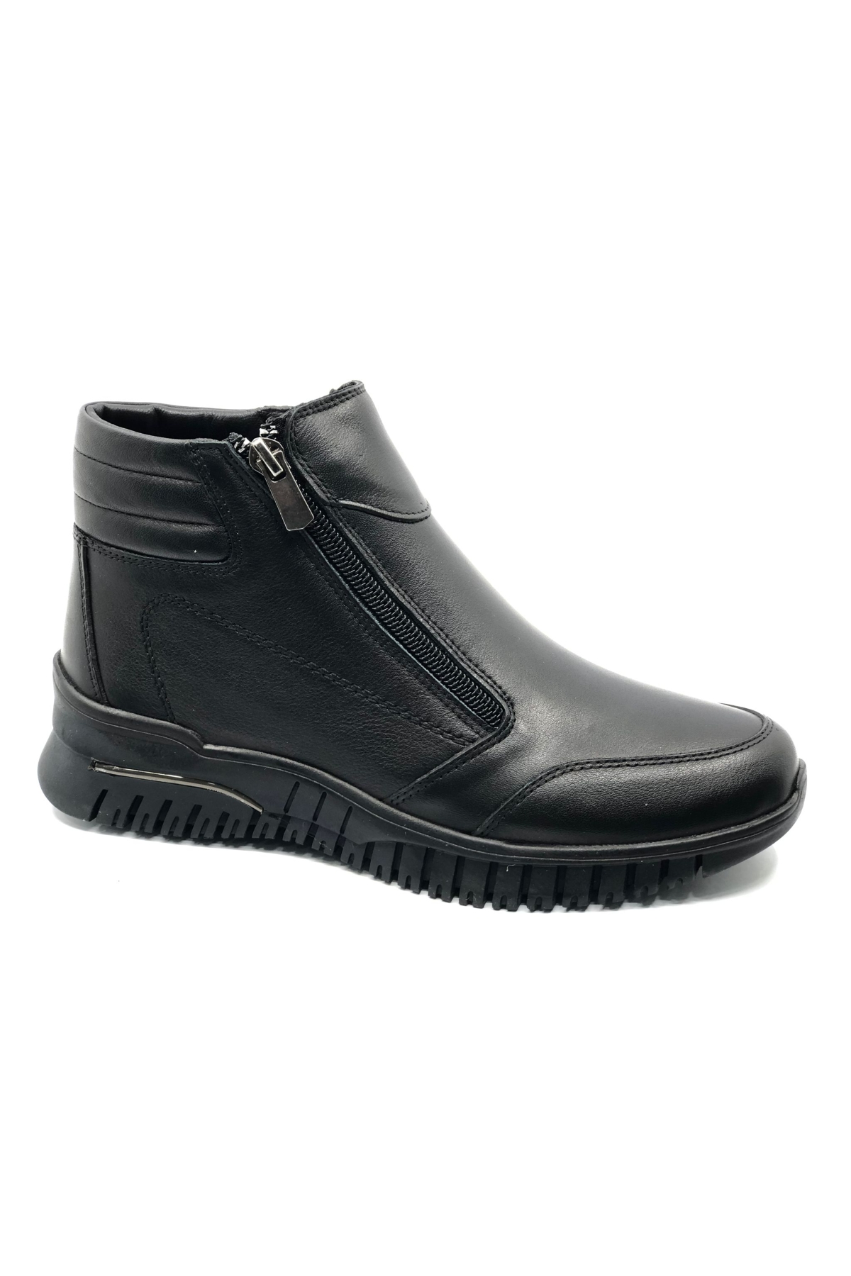 Ekko Hakiki Deri Düz Kaymaz Taban Ortopedik Kadın Bot - Görsel 4