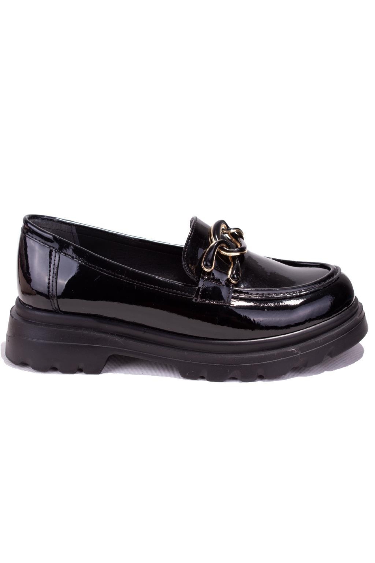 DZA07-90811 Siyah Rugan Günlük Tokalı Spor Klasik Kadın Ayakkabı - Görsel 3