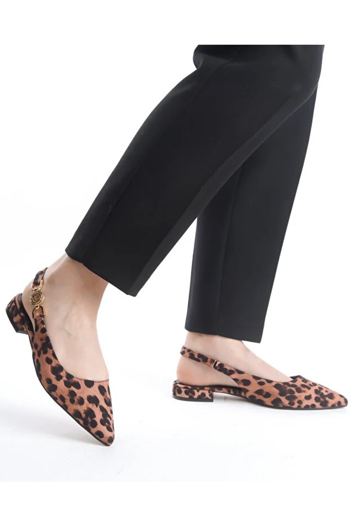 Yan Toka Detaylı Arkası Açık Kadın Babet Ayakkabı - Görsel 4