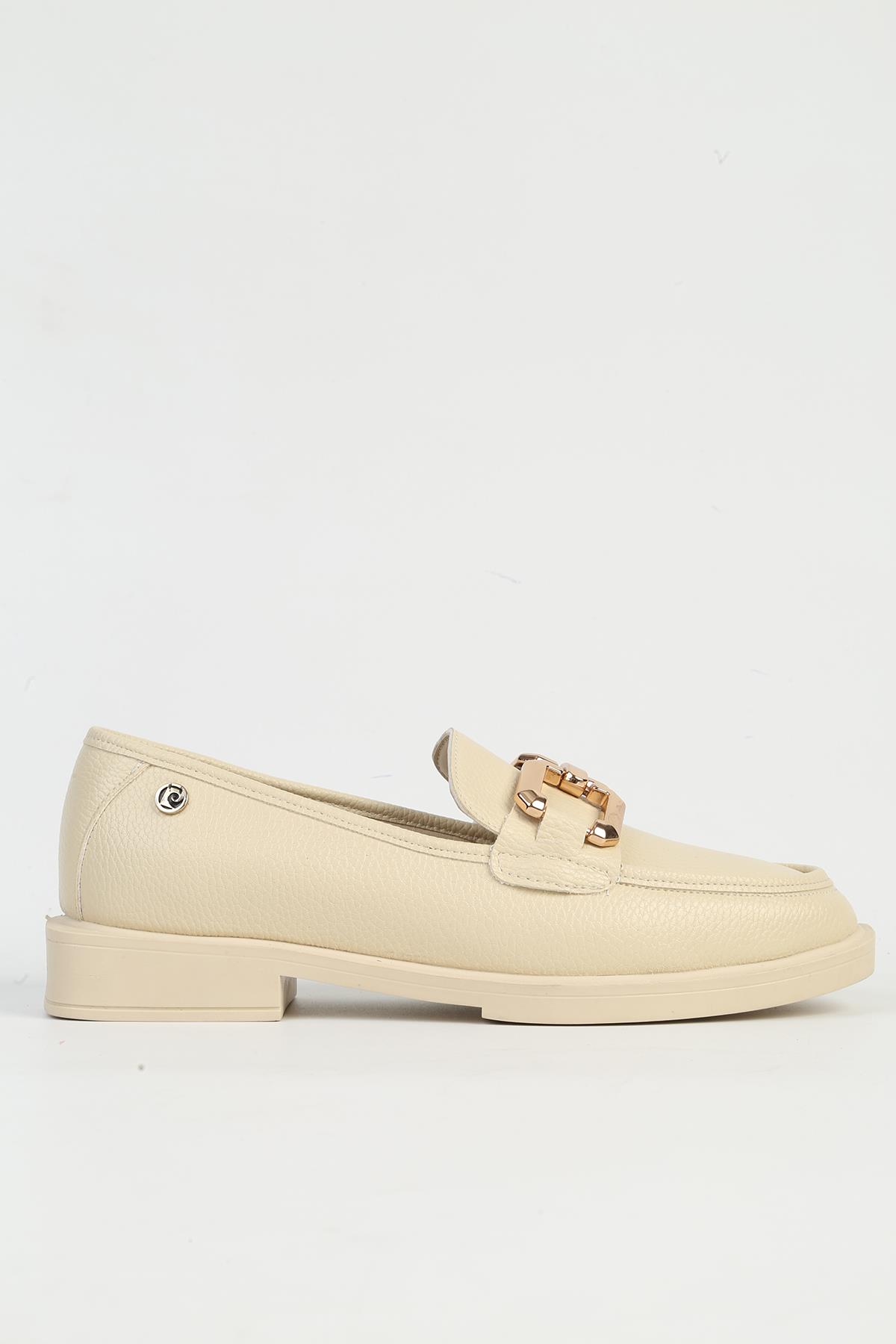 Bej Kadın Loafer Ayakkabı PC-54782 - Görsel 2
