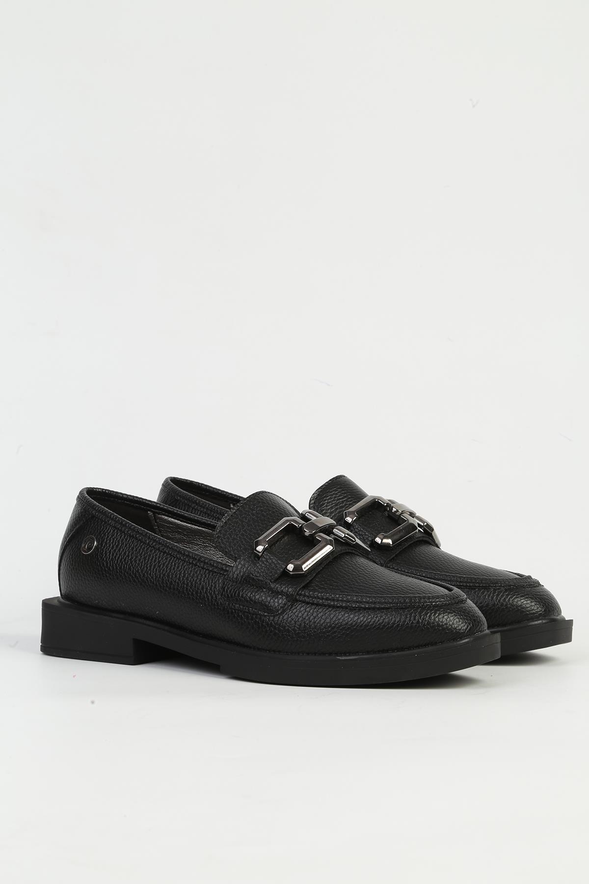 Siyah Kadın Loafer Ayakkabı PC-54782 - Görsel 3