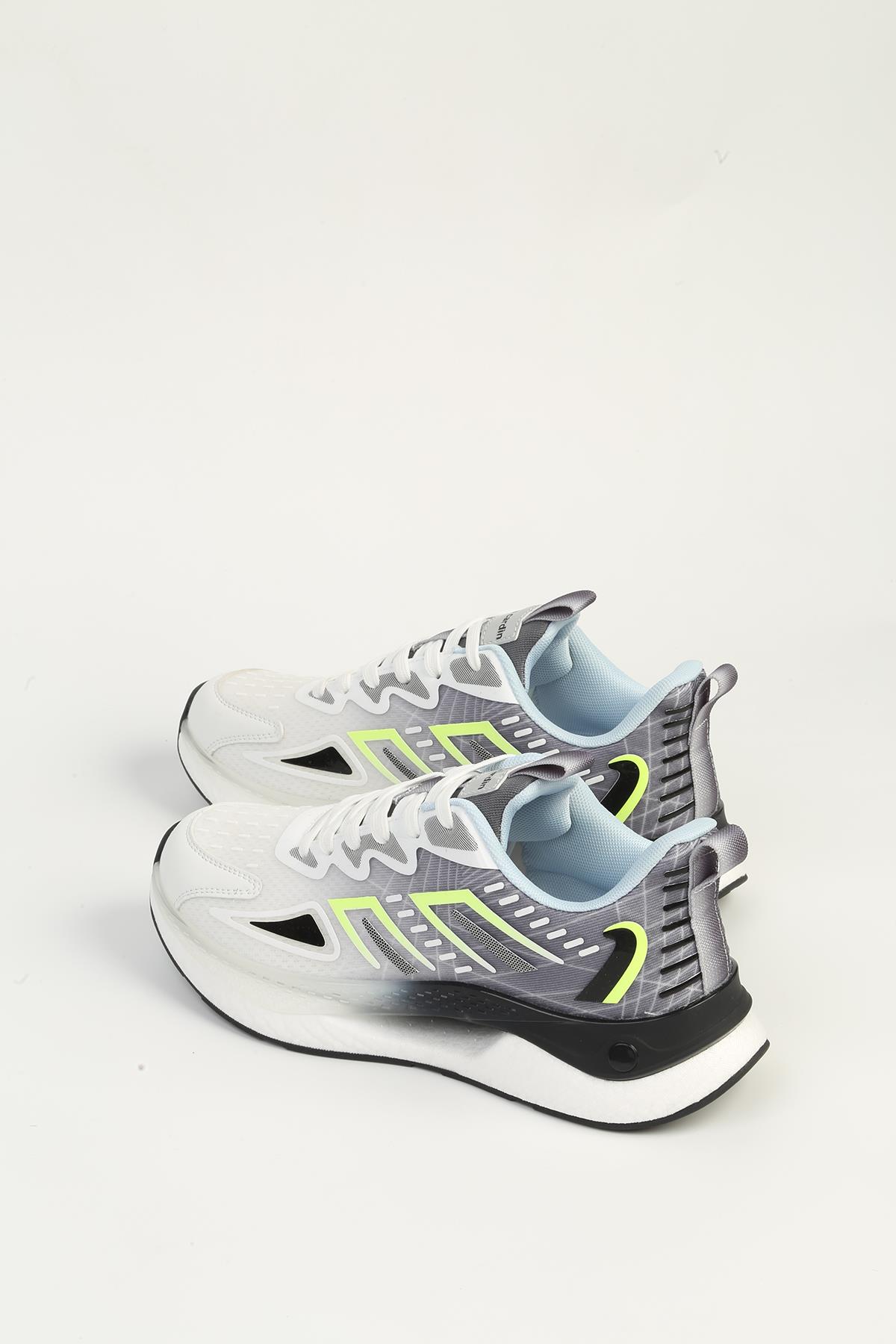 Beyaz Gri Erkek Spor Ayakkabı İTHAL PCI-11416 - Görsel 5