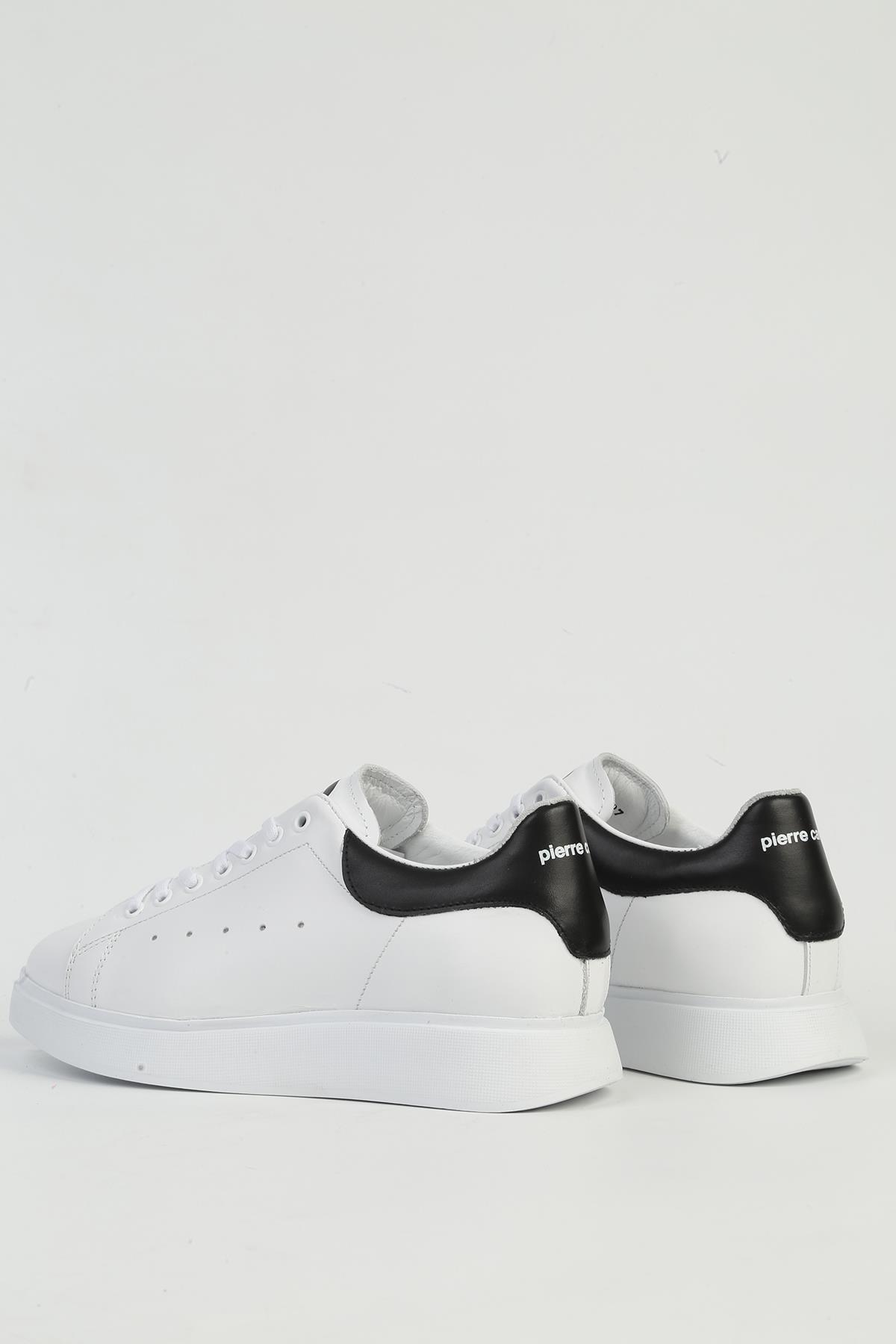 Erkek Deri Beyaz Sneaker PC-32722 - Görsel 4