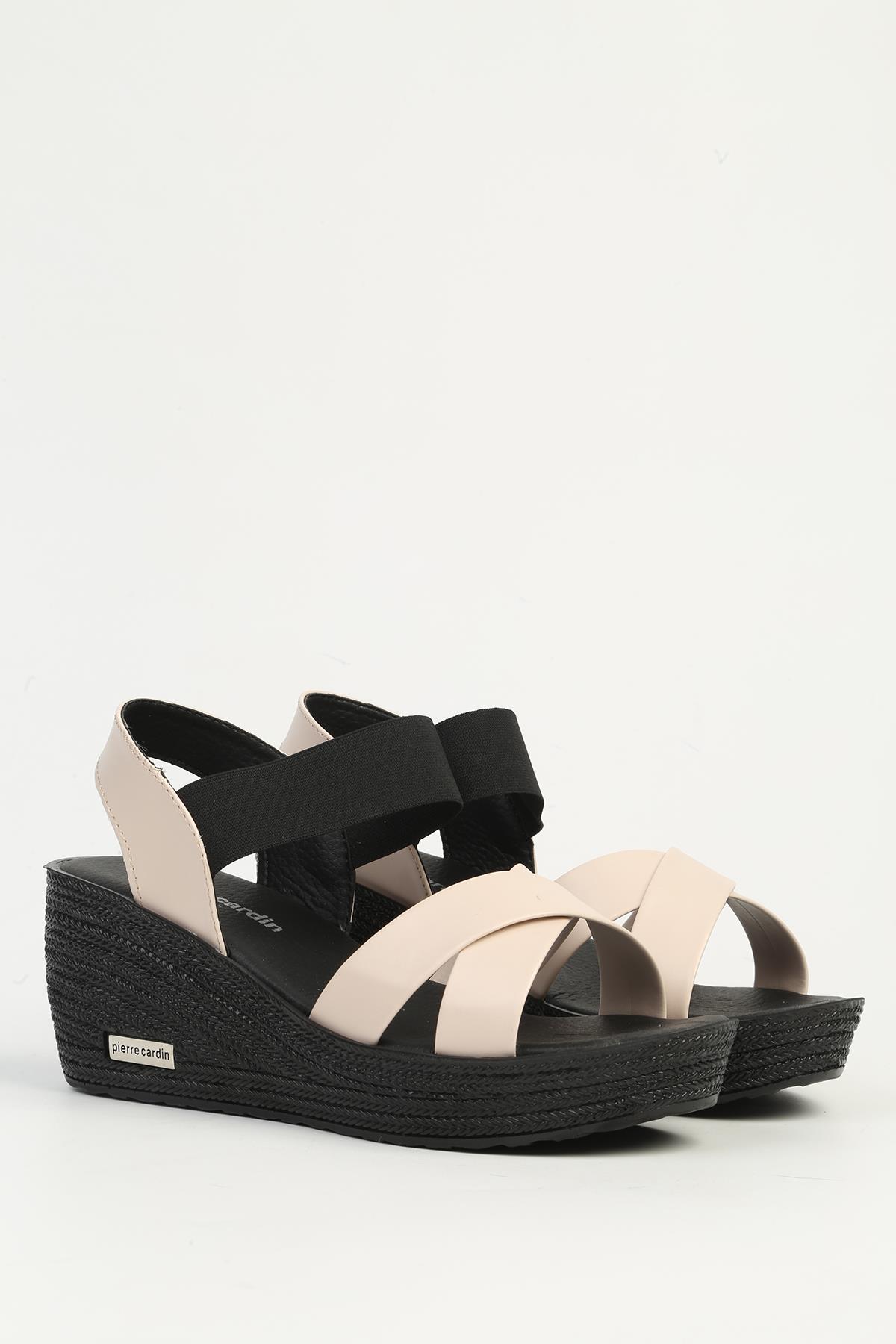 Krem Kadın Topuklu Ayakkabı PC-7471 - Görsel 3