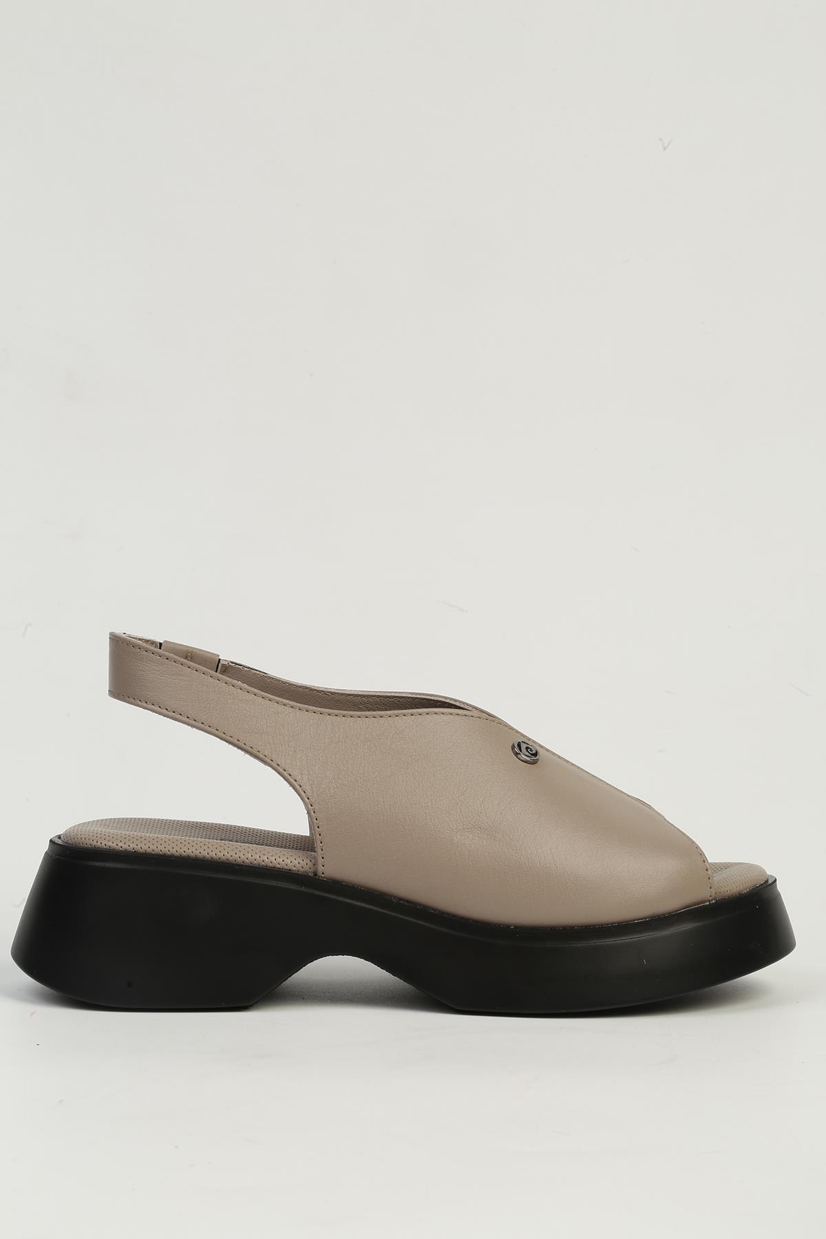 Vizon Deri Kadın Topuklu Ayakkabı PC-7390 - Görsel 2