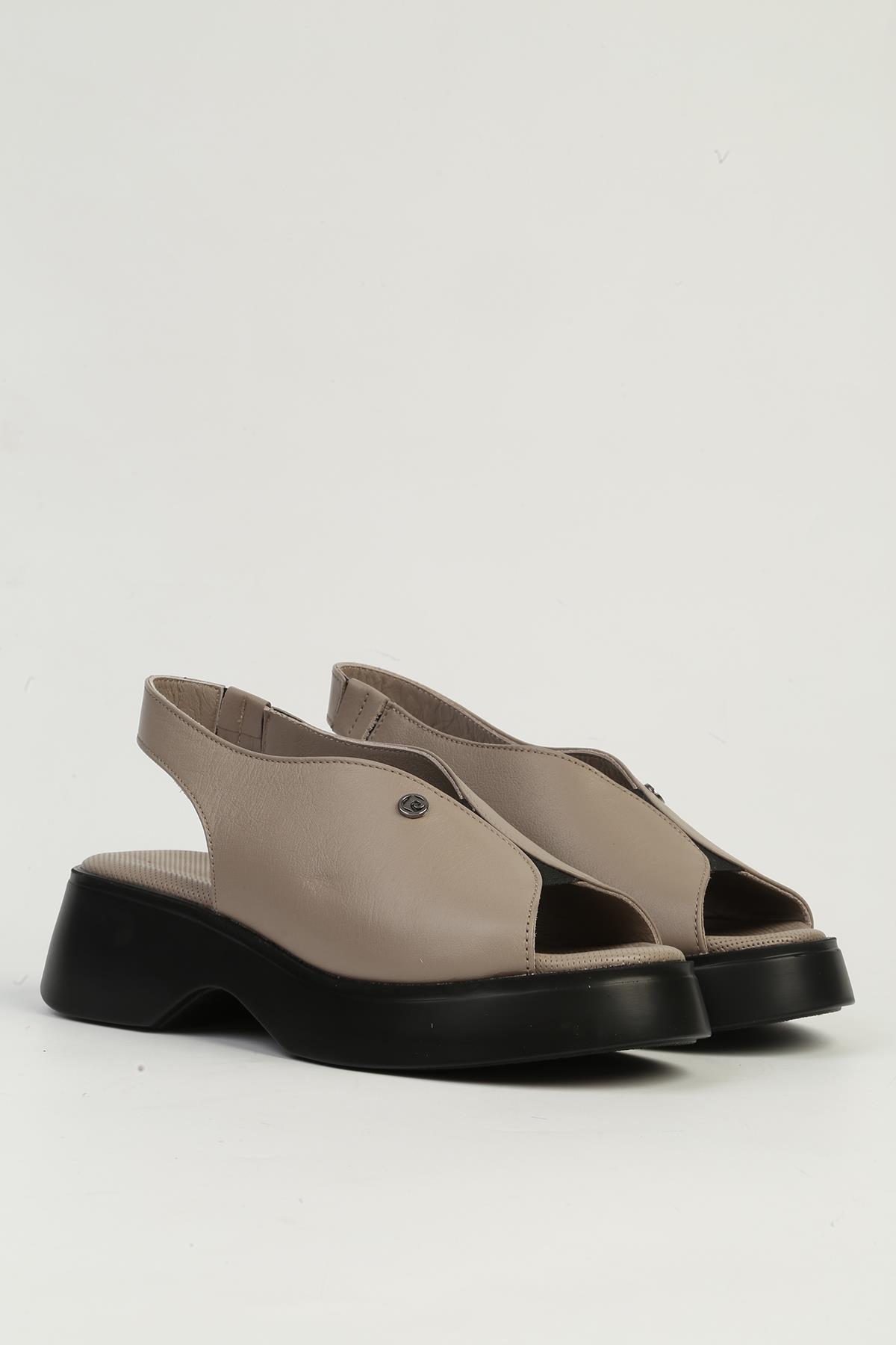 Vizon Deri Kadın Topuklu Ayakkabı PC-7390 - Görsel 3