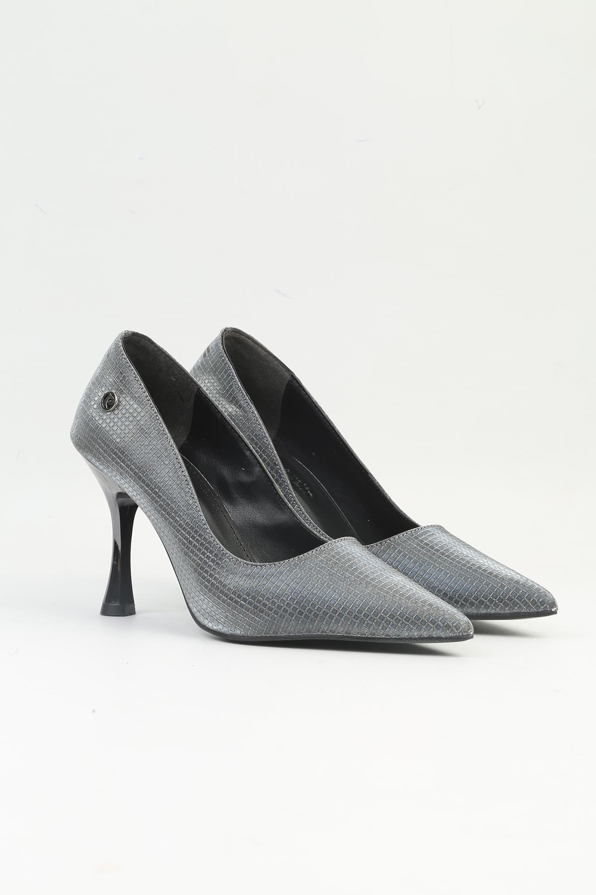 ® | PC-54024 Kadın Platin Topuklu Ayakkabı - Görsel 3