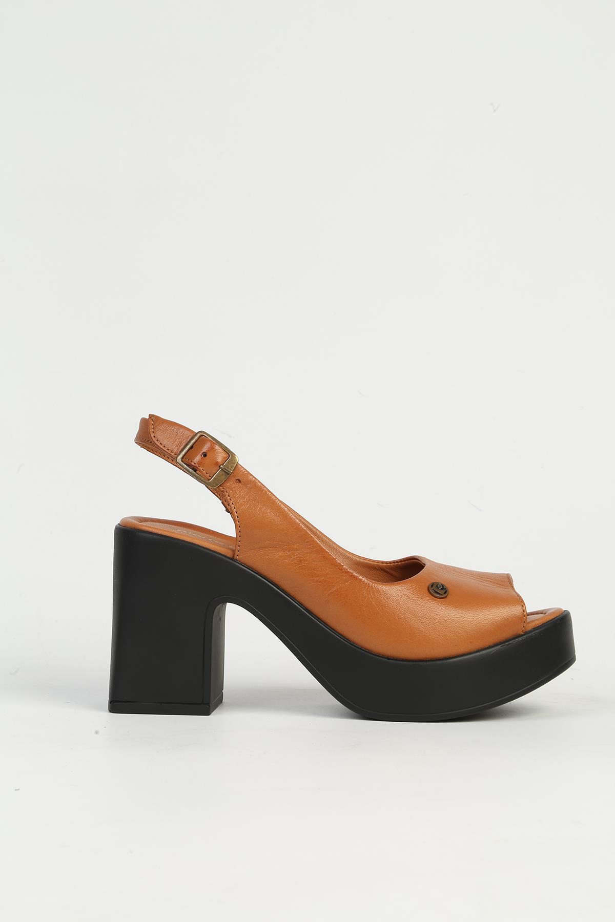 Taba Kadın Topuklu Ayakkabı PC-54604 - Görsel 2