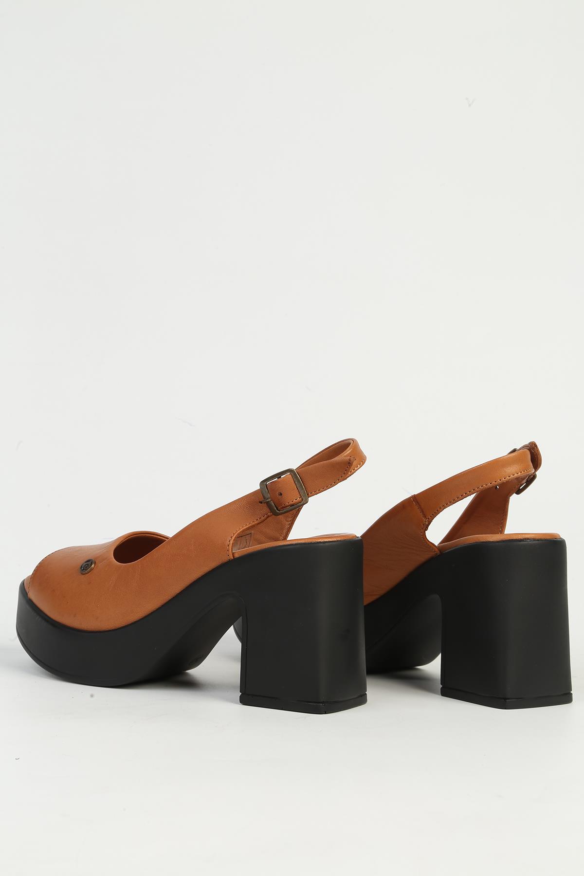 Taba Kadın Topuklu Ayakkabı PC-54604 - Görsel 4