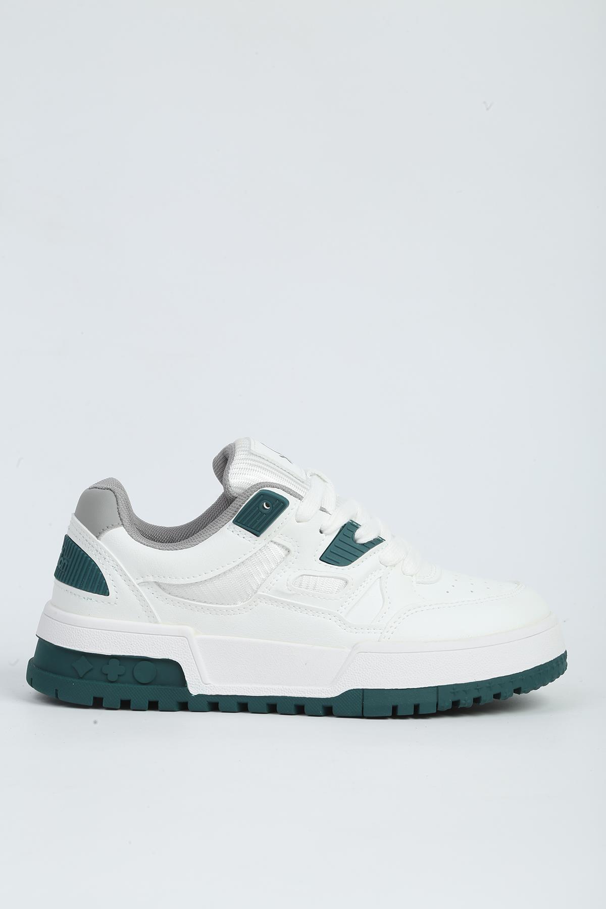 Beyaz Yeşil Kadın Spor Ayakkabı İTHAL BNI-12158 - Görsel 2