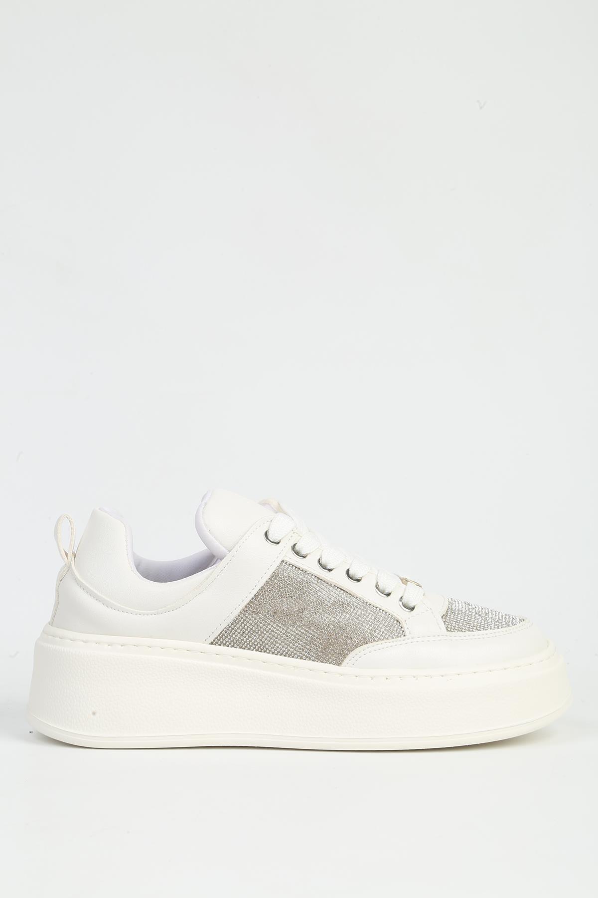 Beyaz Kadın Spor Ayakkabı PC-55312 - Görsel 2