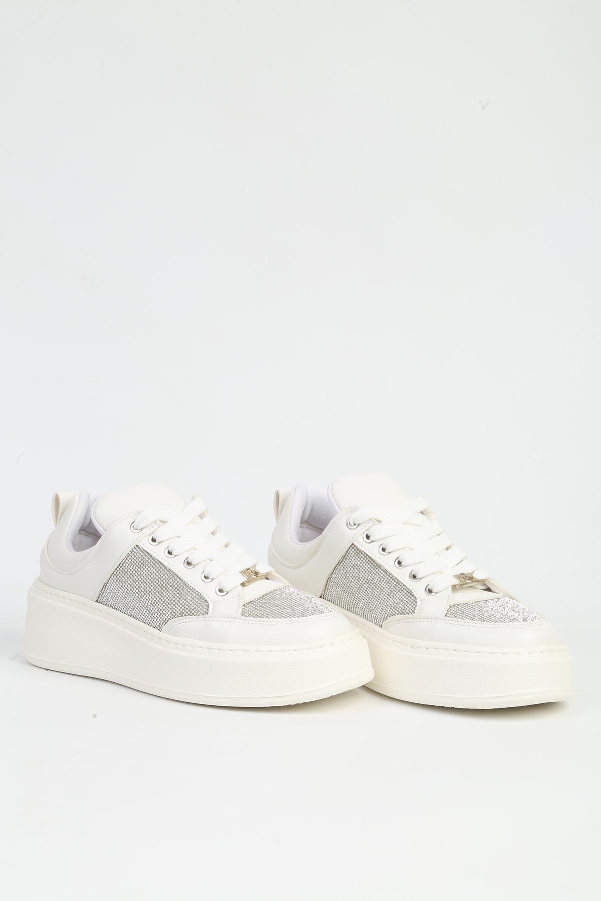 Beyaz Kadın Spor Ayakkabı PC-55312 - Görsel 4