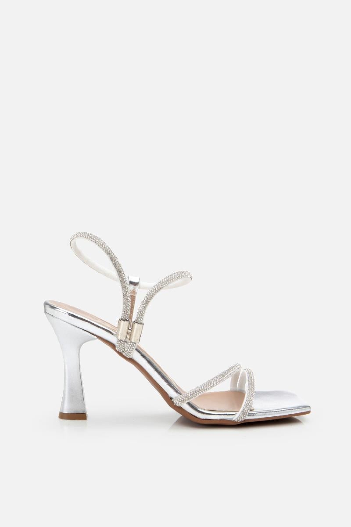 Kadın Lame Taşlı Şık Topuklu Sandalet - Görsel 4