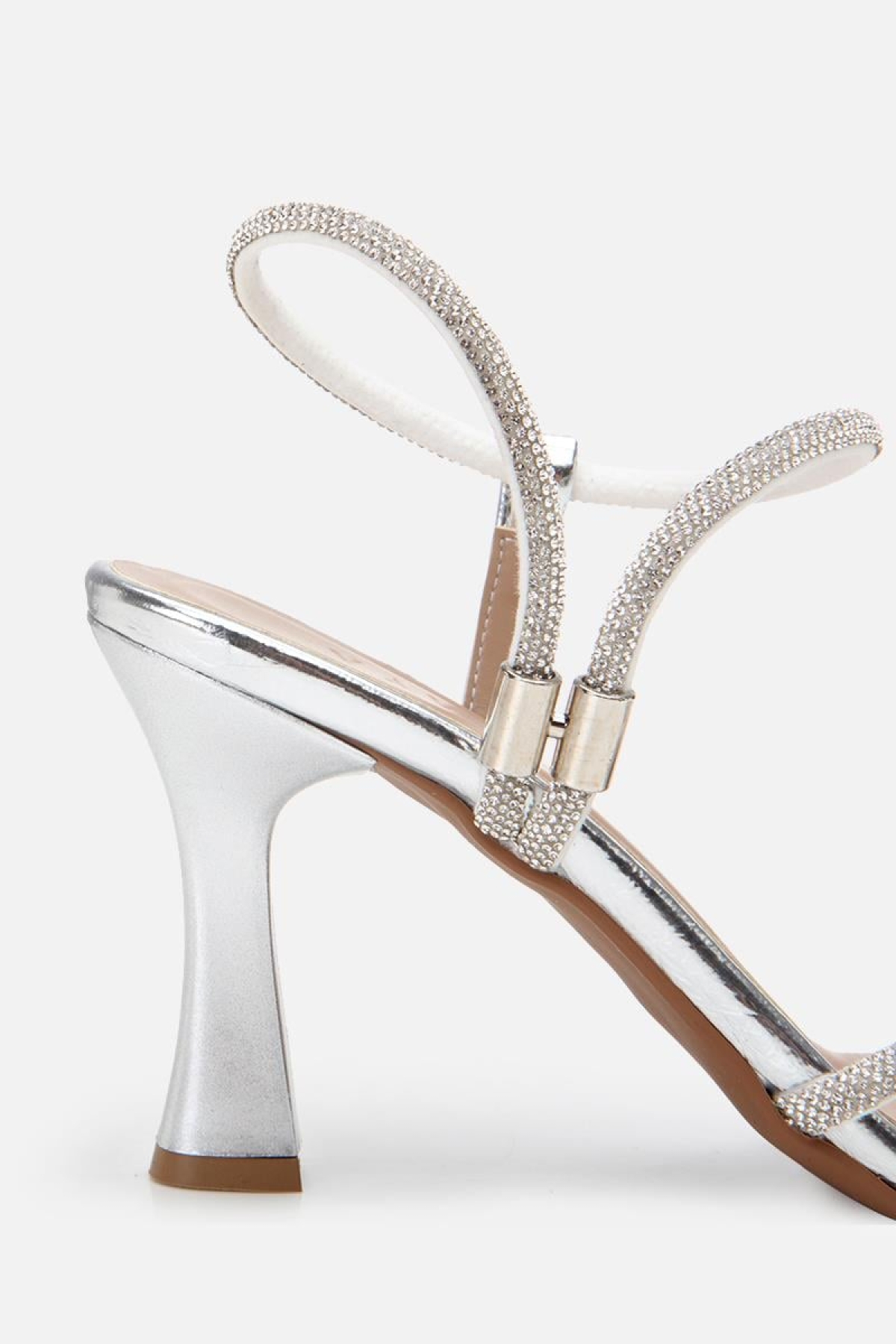 Kadın Lame Taşlı Şık Topuklu Sandalet - Görsel 7