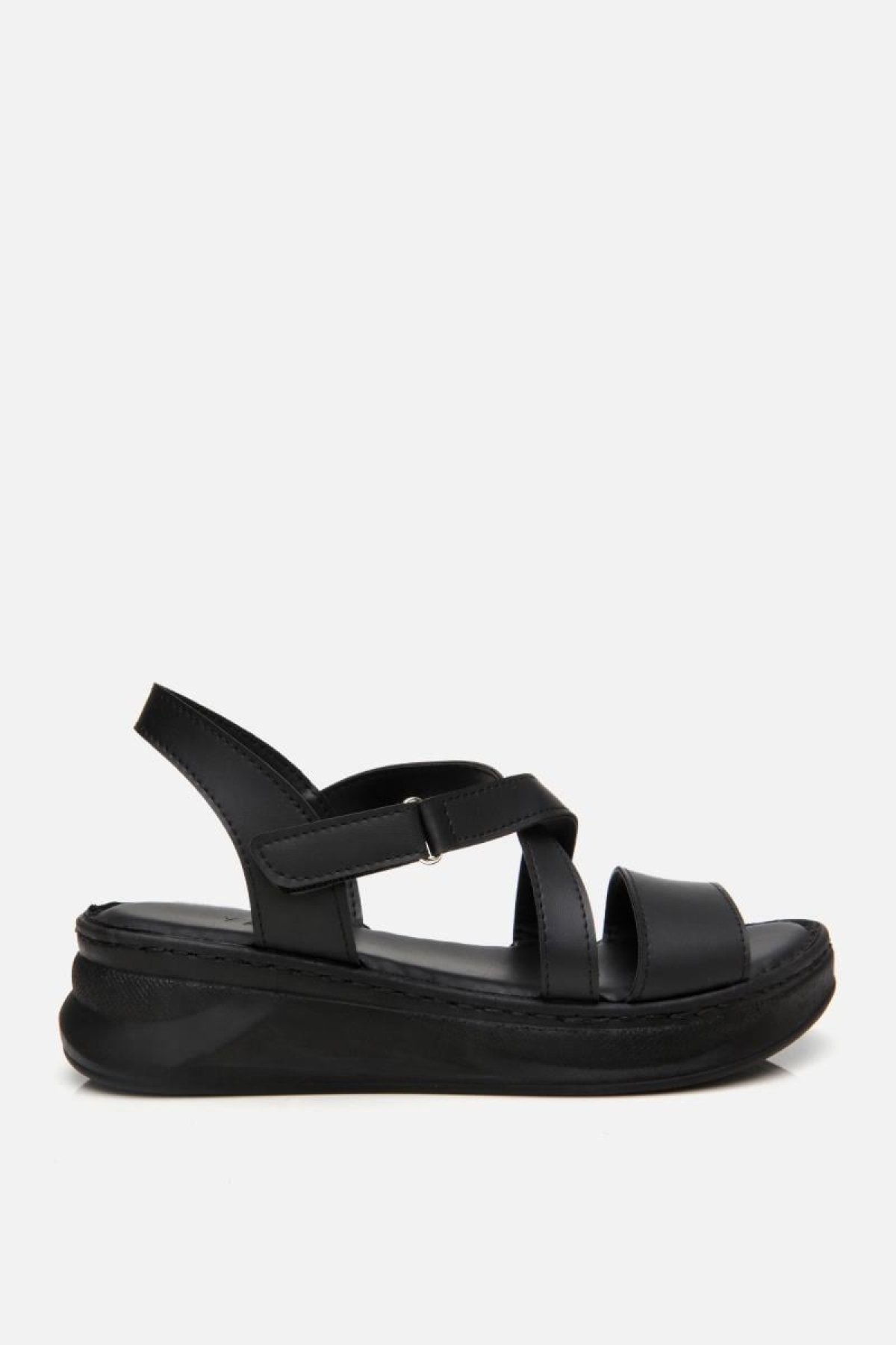 Kadın Siyah Comfort Düz Sandalet - Görsel 4