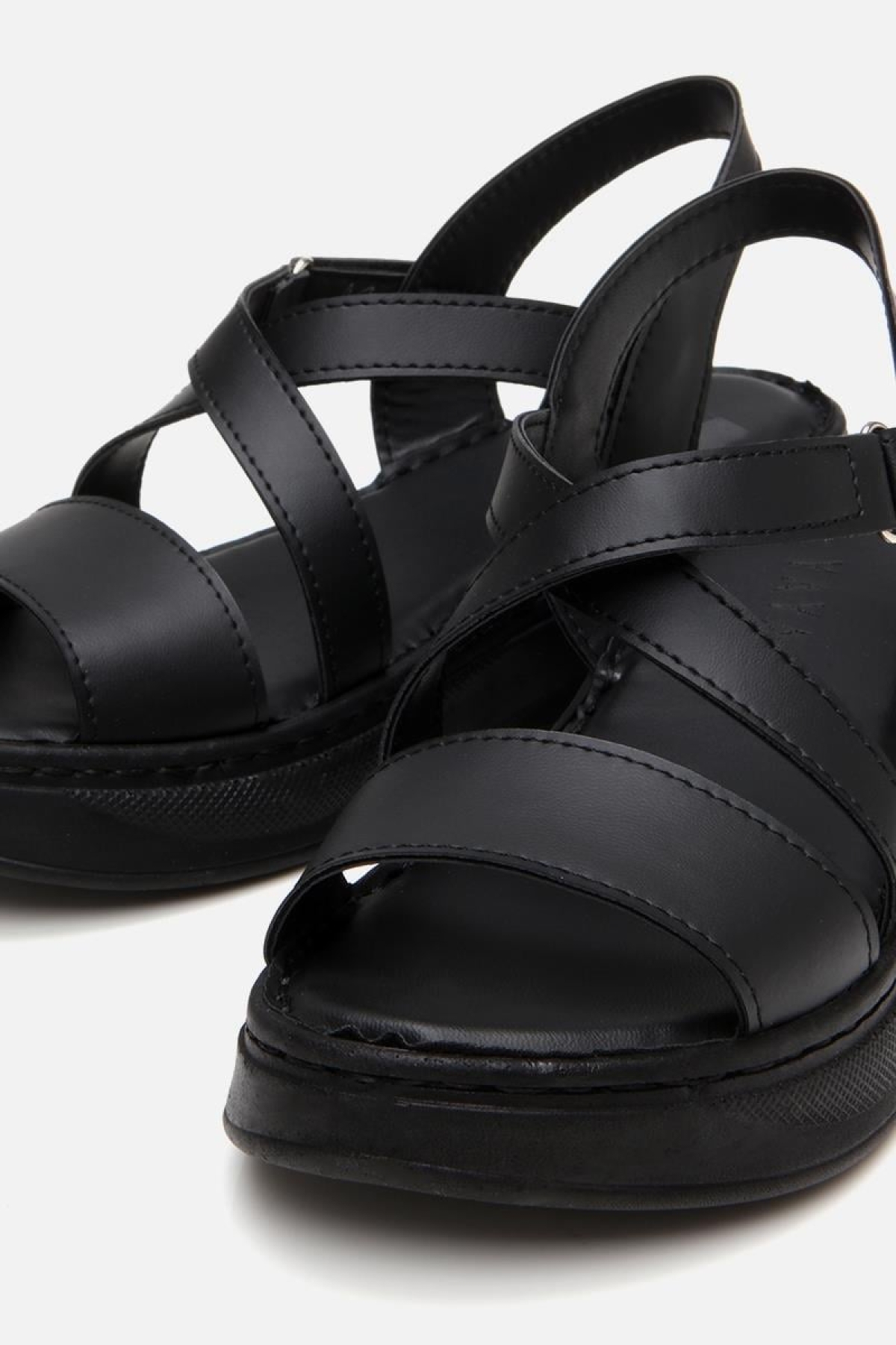 Kadın Siyah Comfort Düz Sandalet - Görsel 6