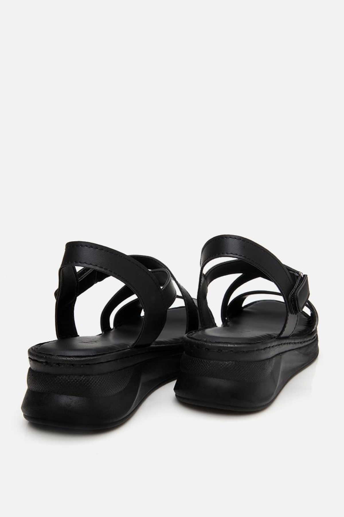 Kadın Siyah Comfort Düz Sandalet - Görsel 9