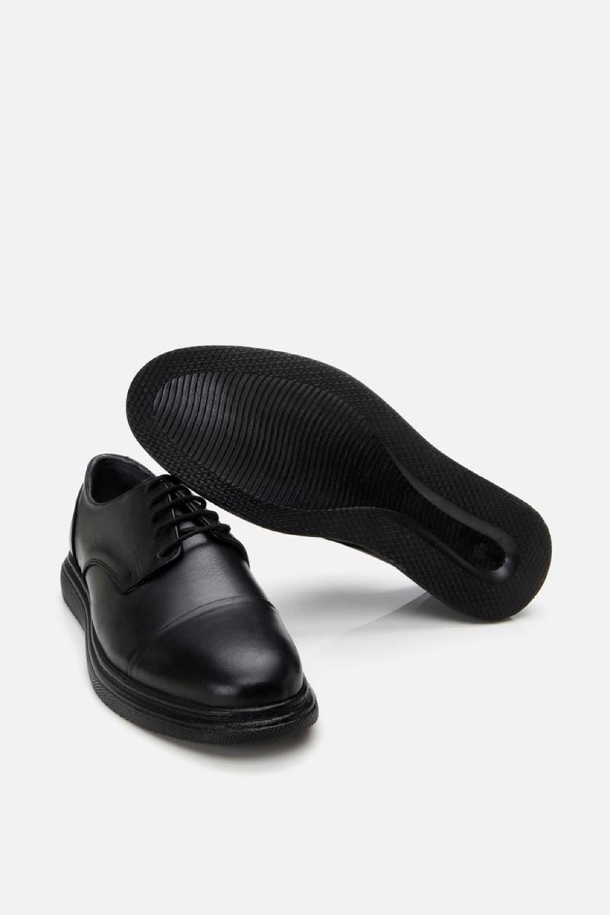 Erkek Deri Siyah Hafif Tabanlı Klasik Ayakkabı - Görsel 8