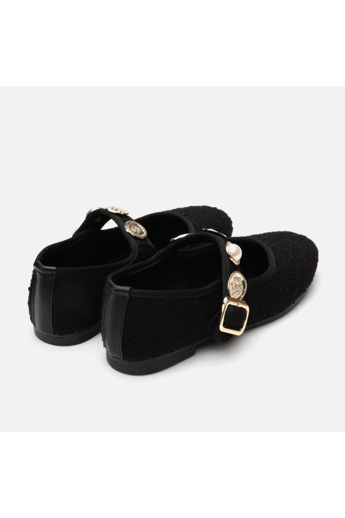 Peluş Siyah Taşlı Kadın Babet - Görsel 5