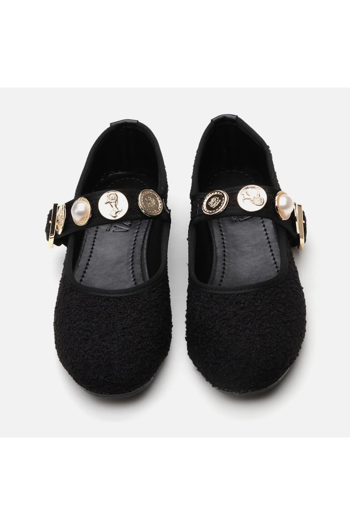 Peluş Siyah Taşlı Kadın Babet - Görsel 7