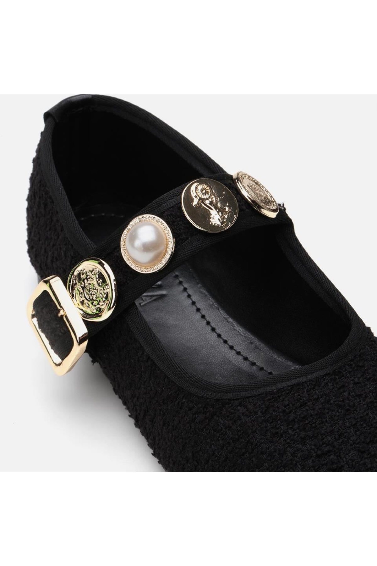 Peluş Siyah Taşlı Kadın Babet - Görsel 8