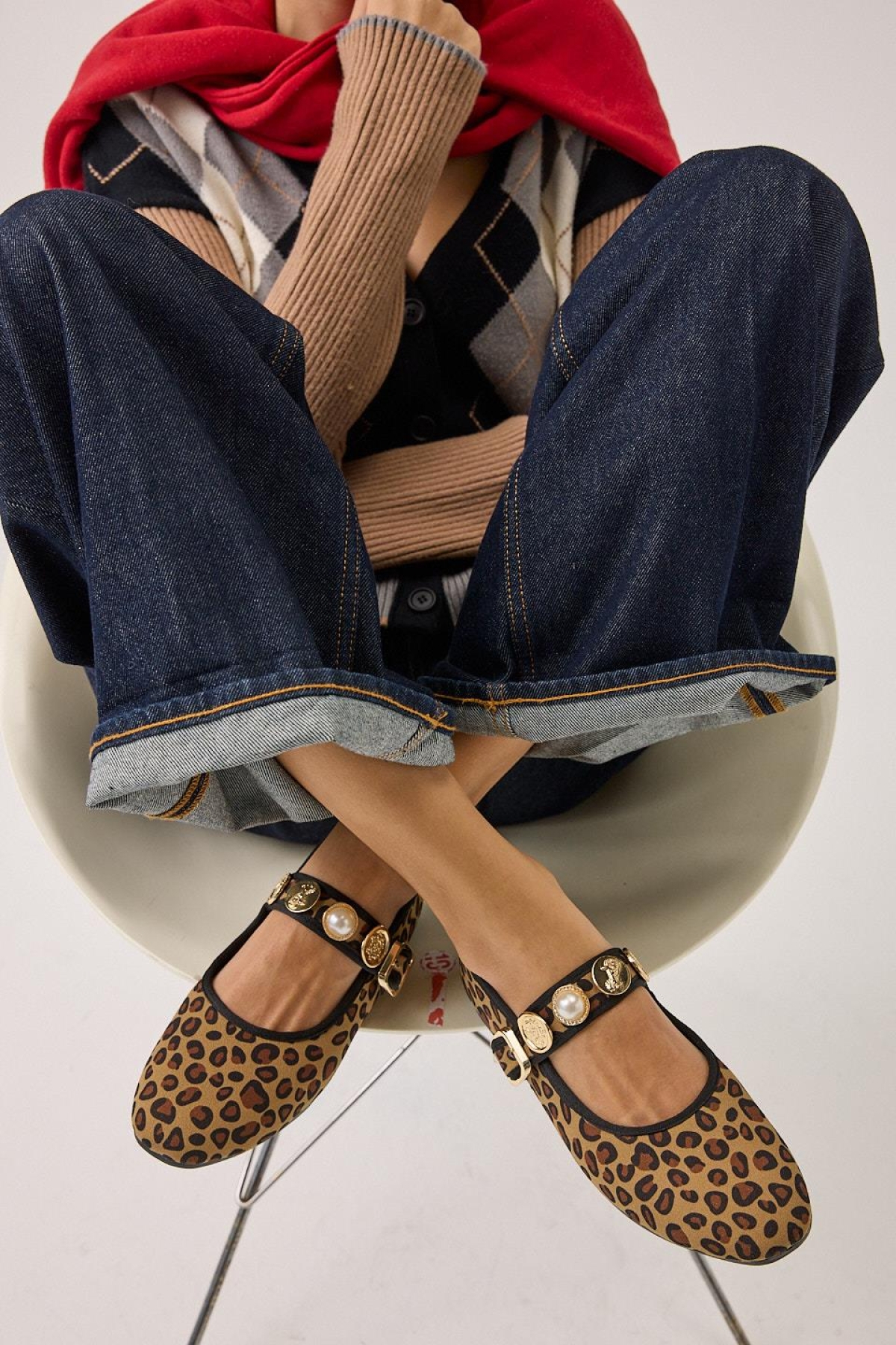 Peluş Leopar Taşlı Kadın Babet - Görsel 2