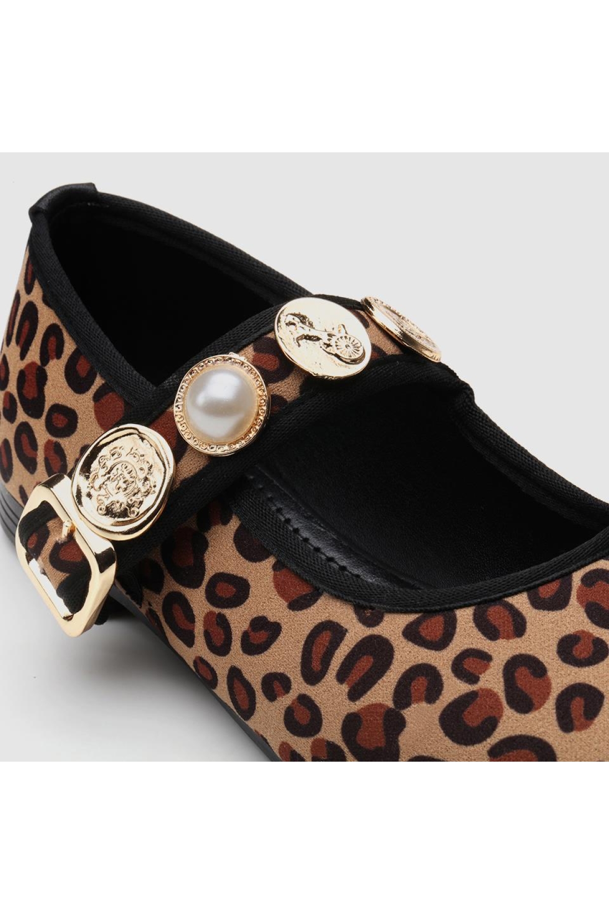 Peluş Leopar Taşlı Kadın Babet - Görsel 7