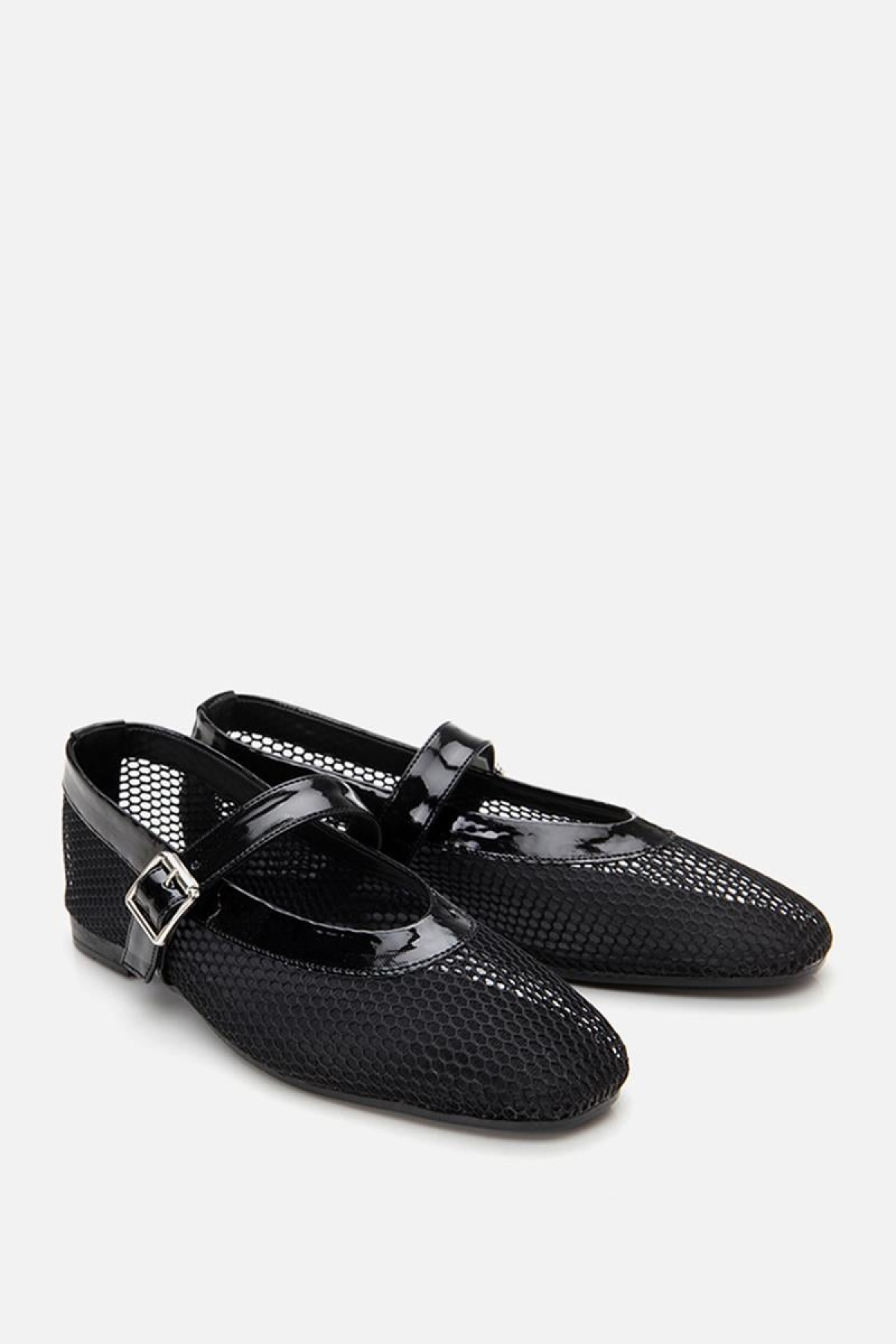 Kadın Deri Siyah Fileli Babet - Görsel 3