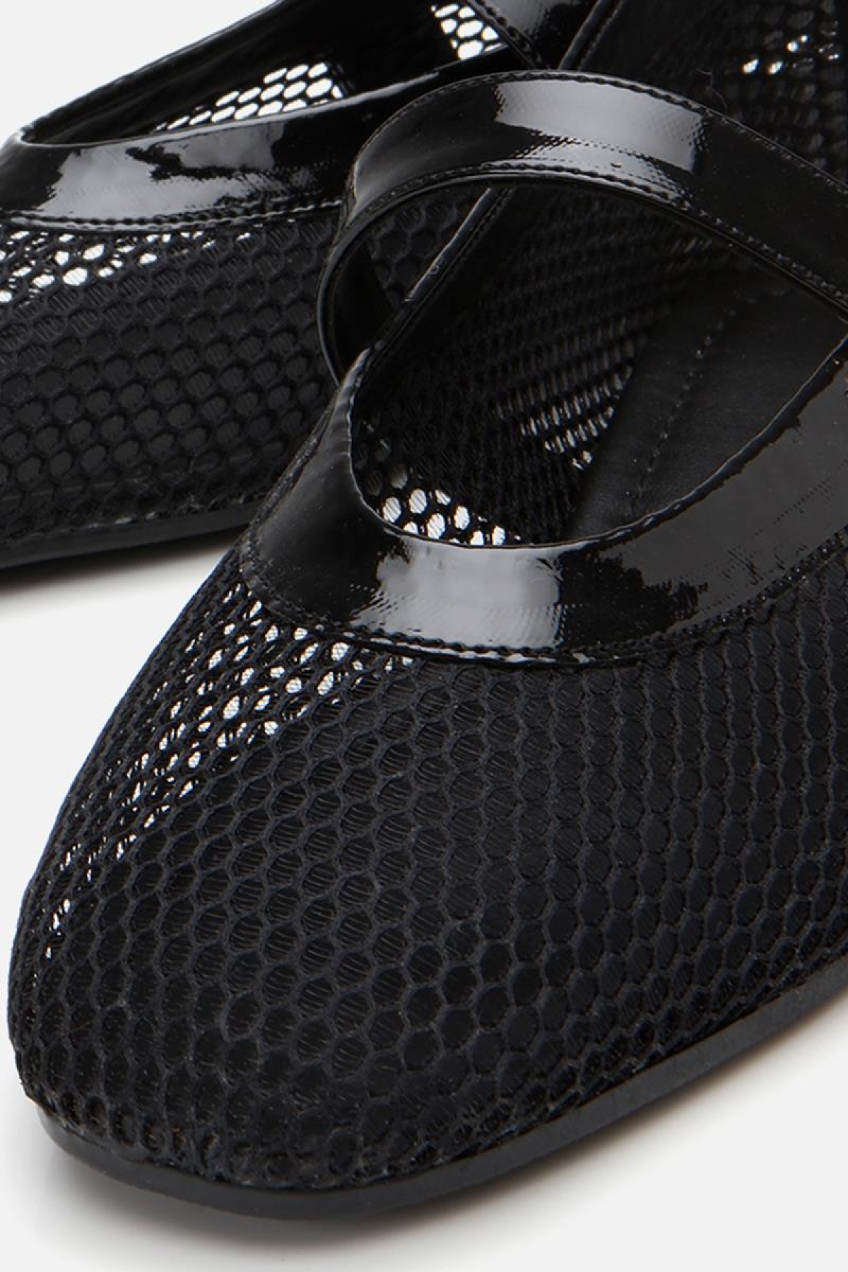 Kadın Deri Siyah Fileli Babet - Görsel 4