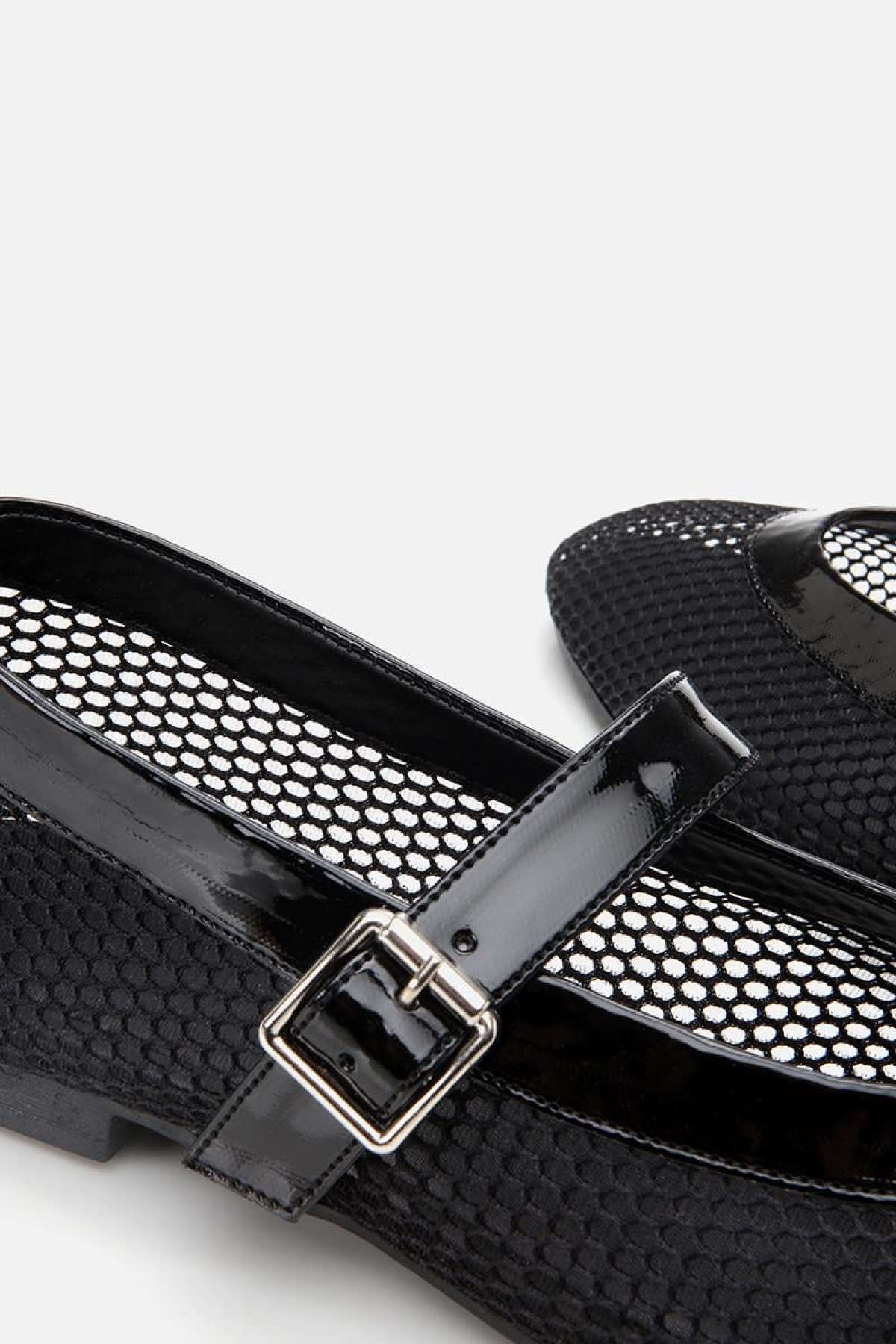 Kadın Deri Siyah Fileli Babet - Görsel 5