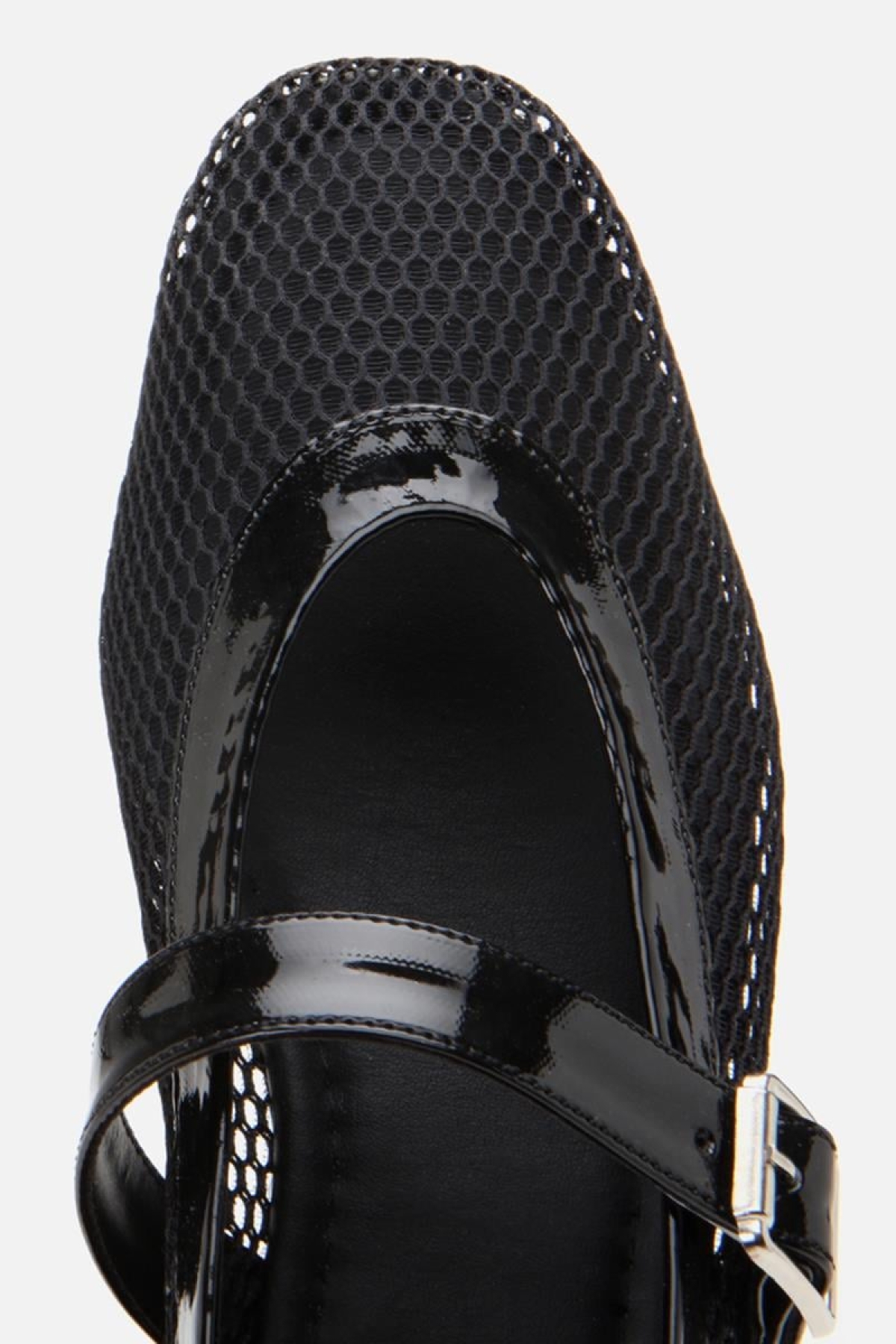 Kadın Deri Siyah Fileli Babet - Görsel 6