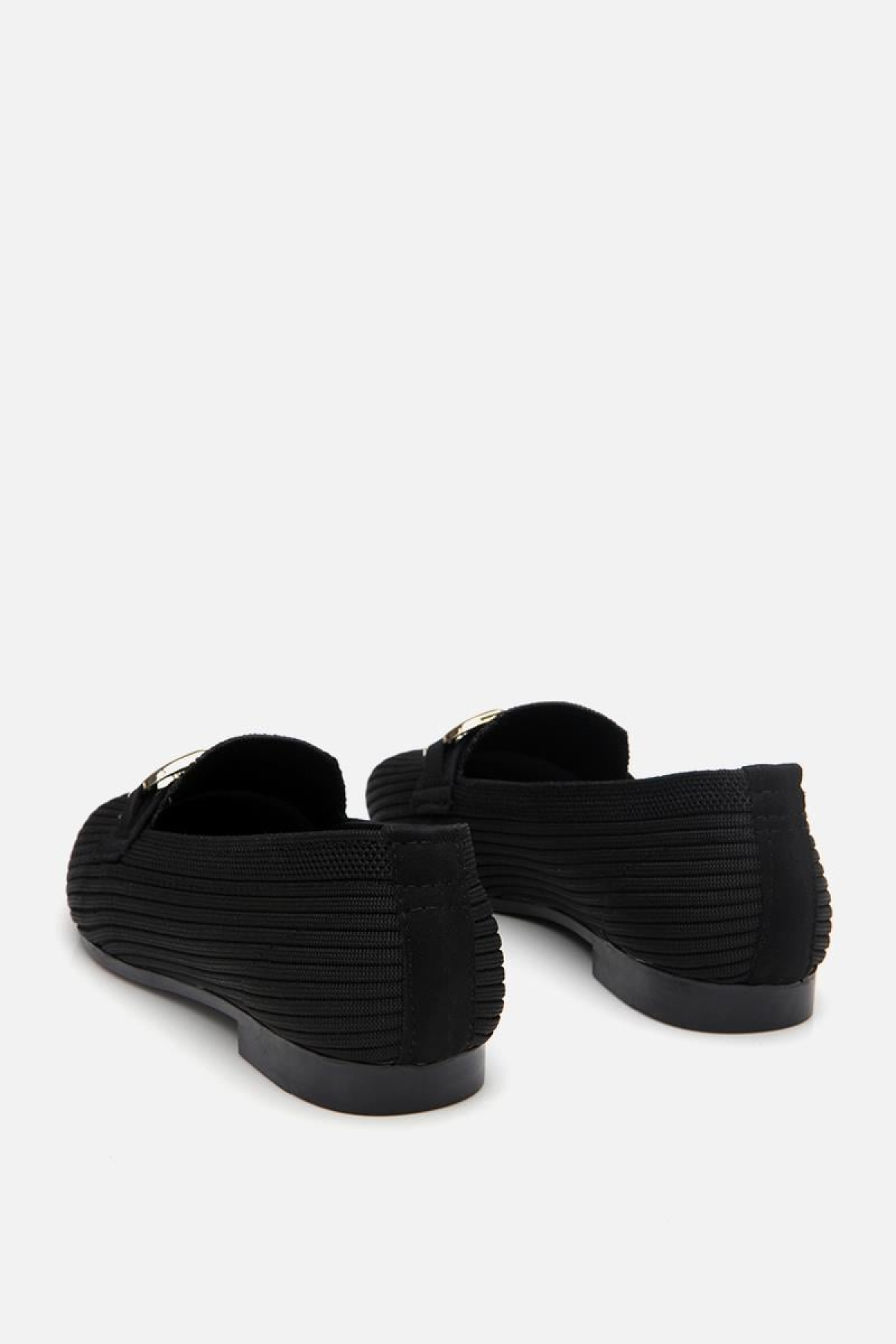 Kadın Siyah Örgü Detaylı Tokalı Günlük Loafer - Görsel 10