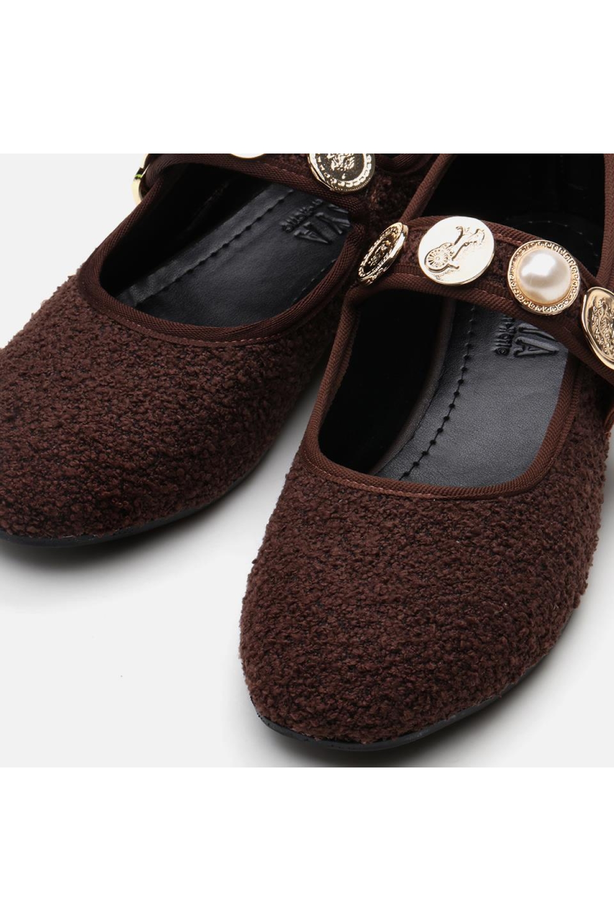 Peluş Kahve Taşlı Kadın Babet - Görsel 5