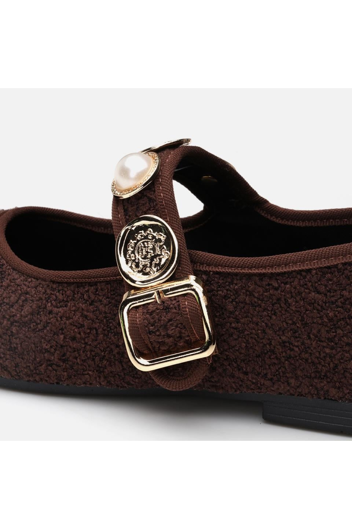 Peluş Kahve Taşlı Kadın Babet - Görsel 7