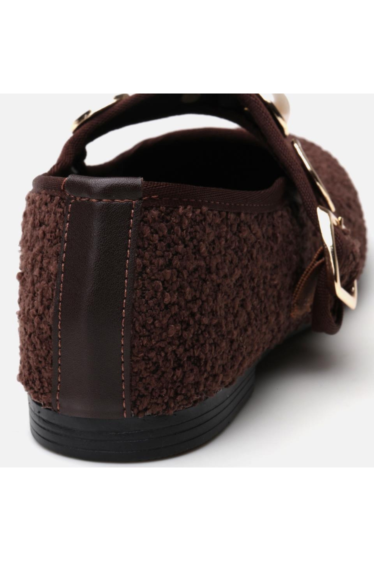 Peluş Kahve Taşlı Kadın Babet - Görsel 9