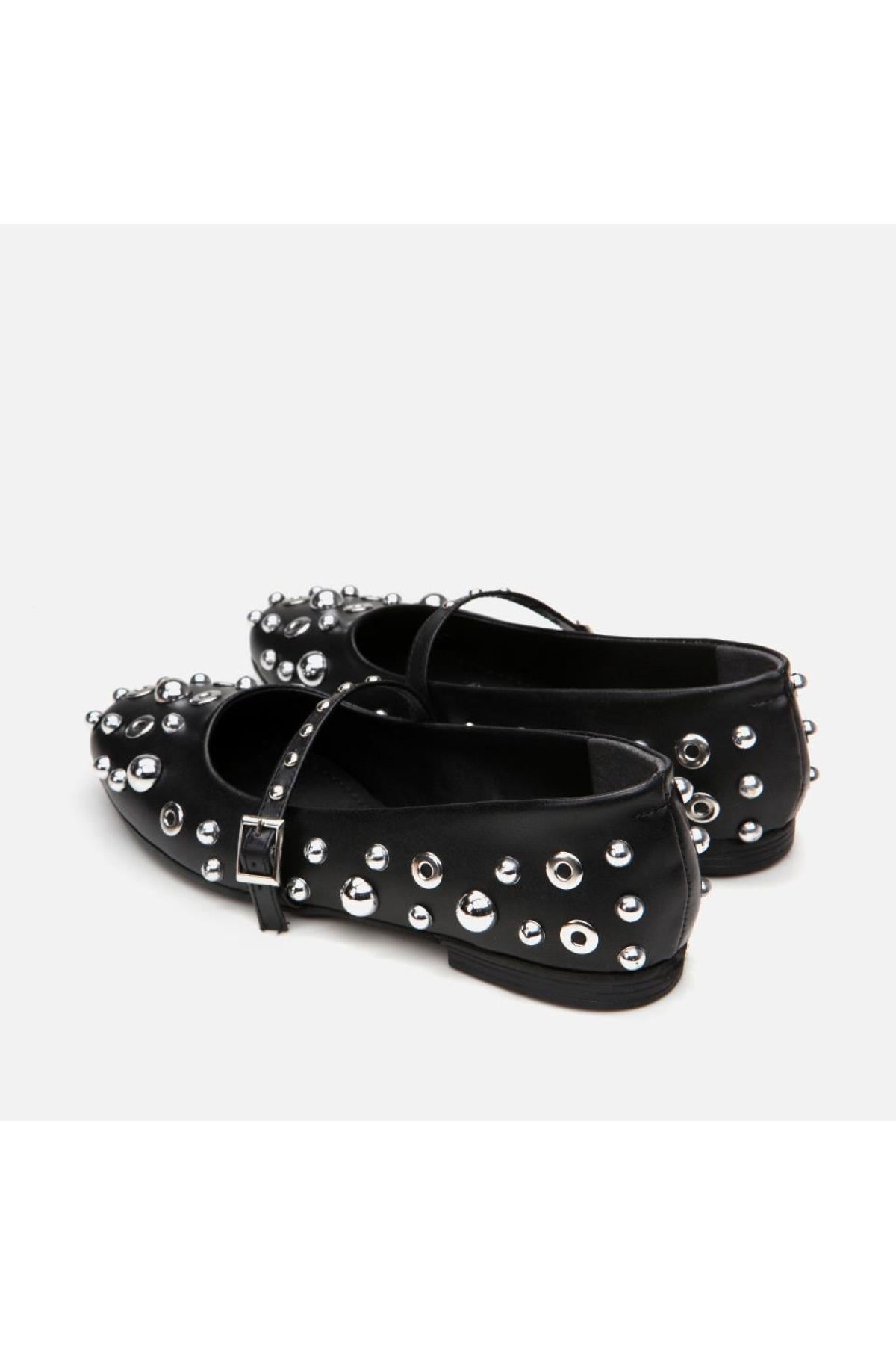 Mary Jane Siyah Kadın Taşlı Babet - Görsel 3