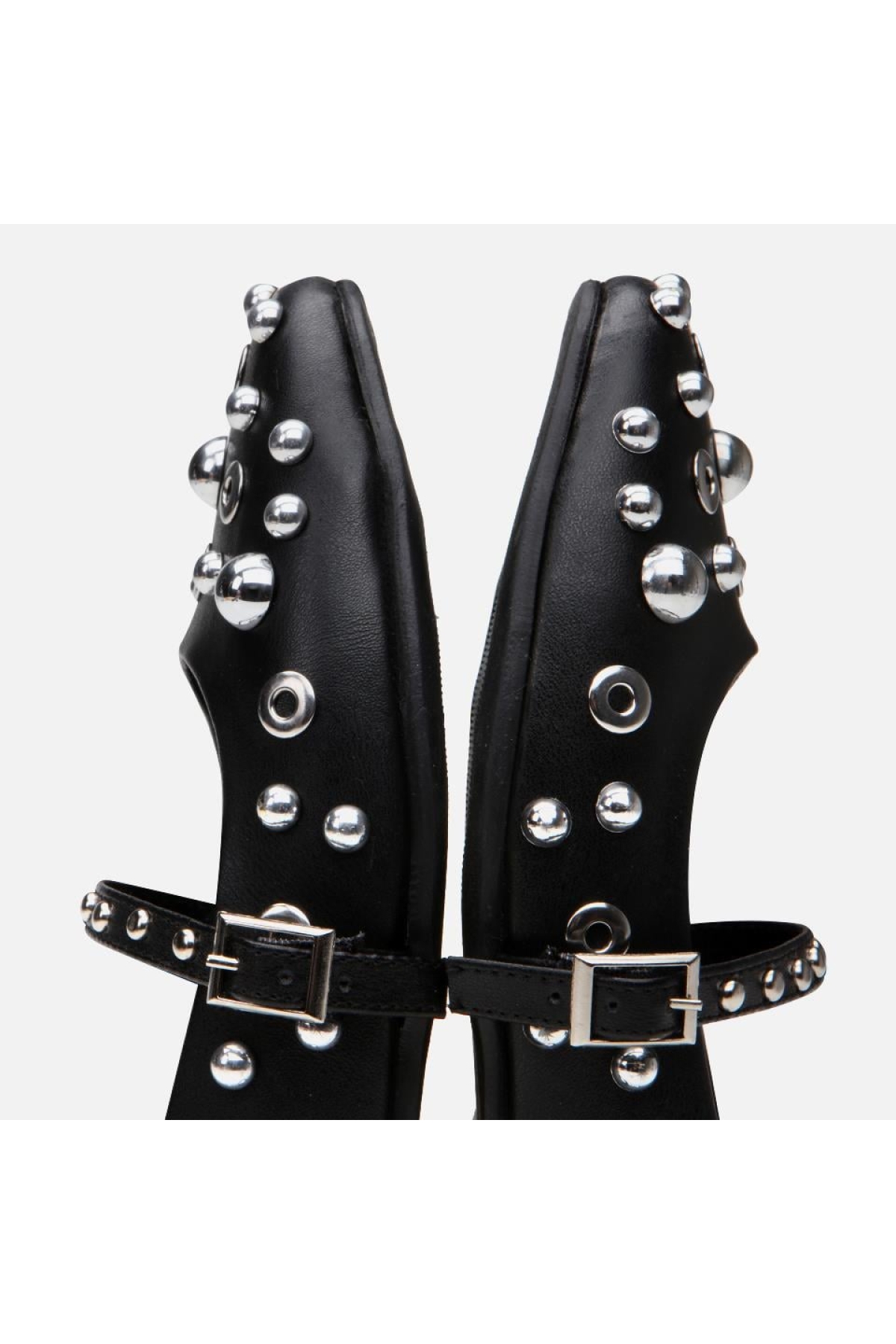 Mary Jane Siyah Kadın Taşlı Babet - Görsel 6