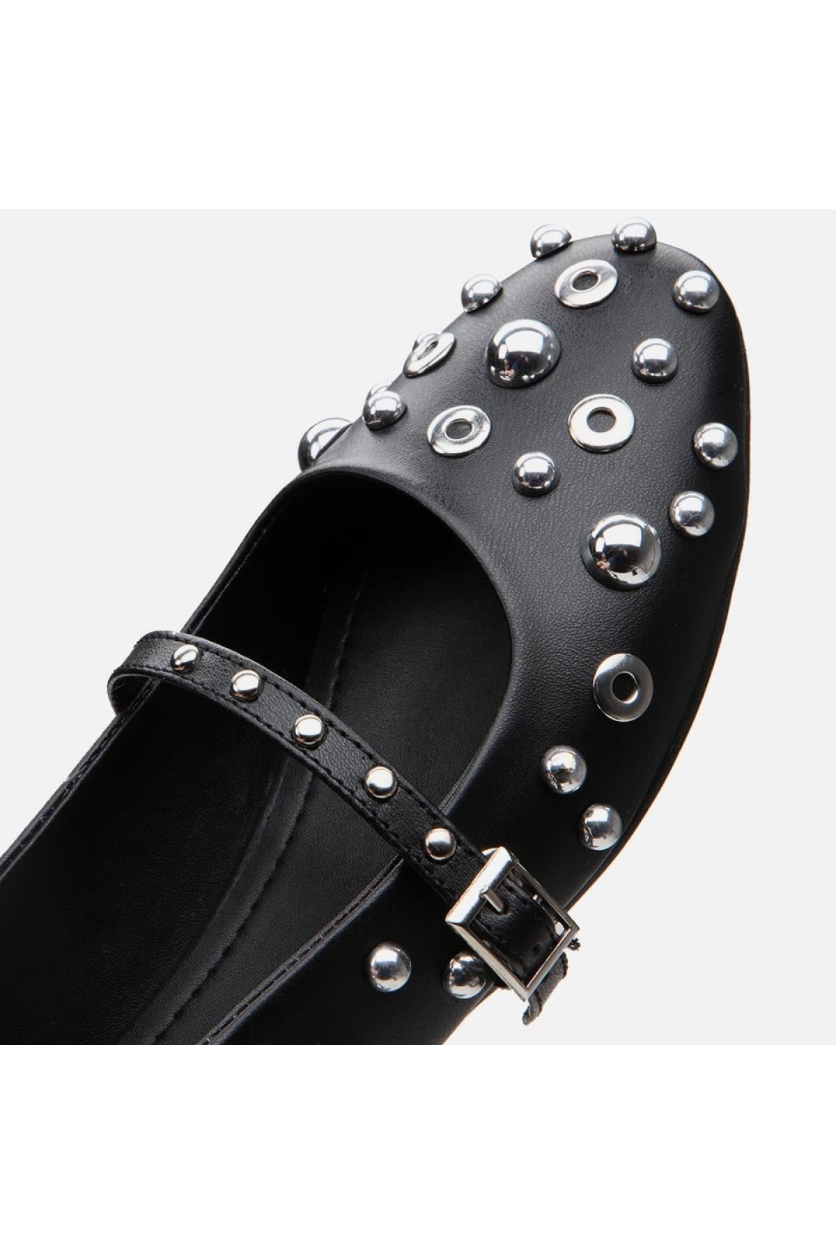 Mary Jane Siyah Kadın Taşlı Babet - Görsel 7