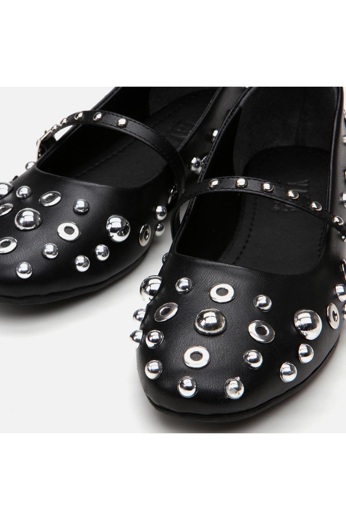 Mary Jane Siyah Kadın Taşlı Babet - Görsel 8